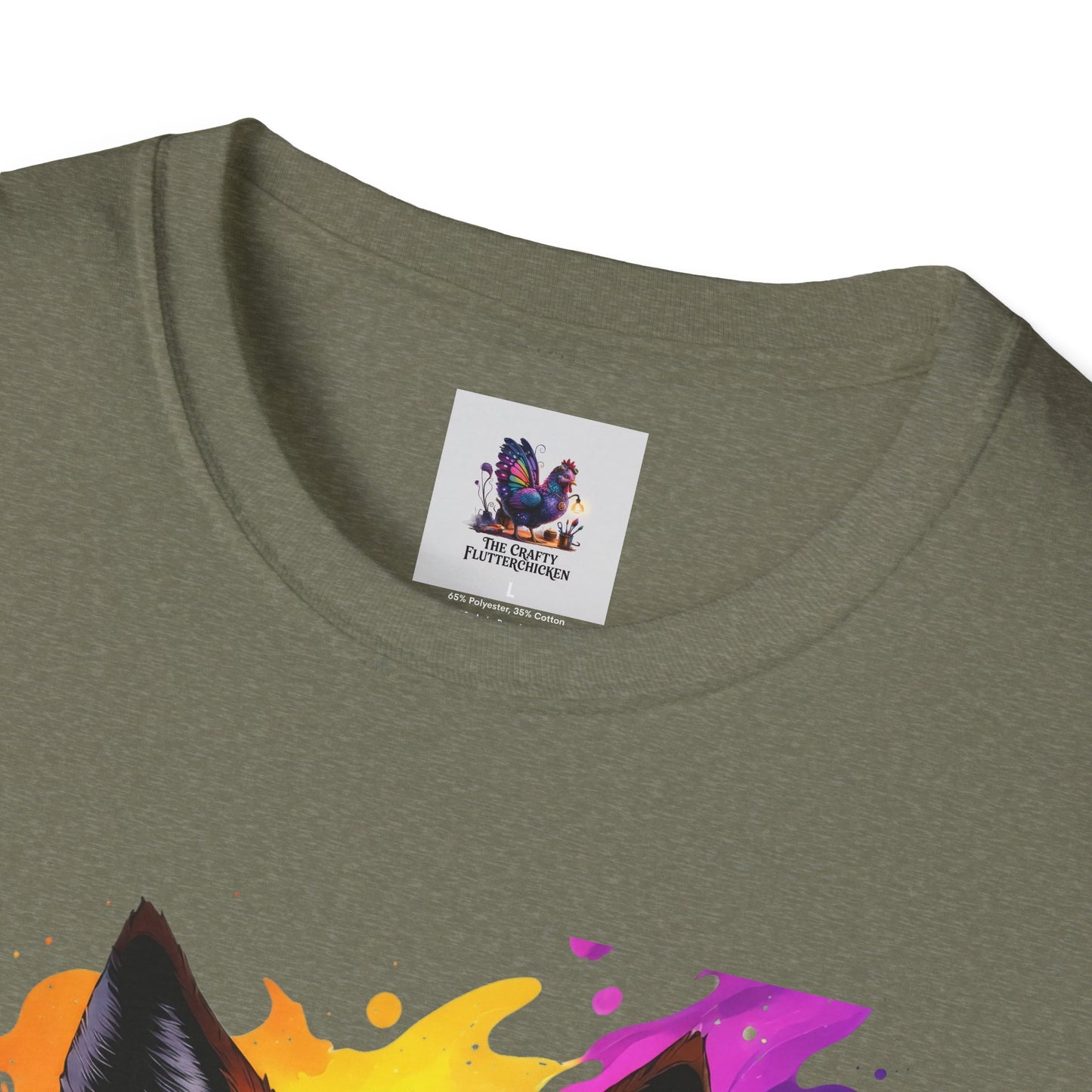 Colorful Wolf Art Unisex Softstyle T-Shirt, Animal Lover Gift, Colorful Tee, Nature-Inspired Apparel, Cute Graphic Shirt