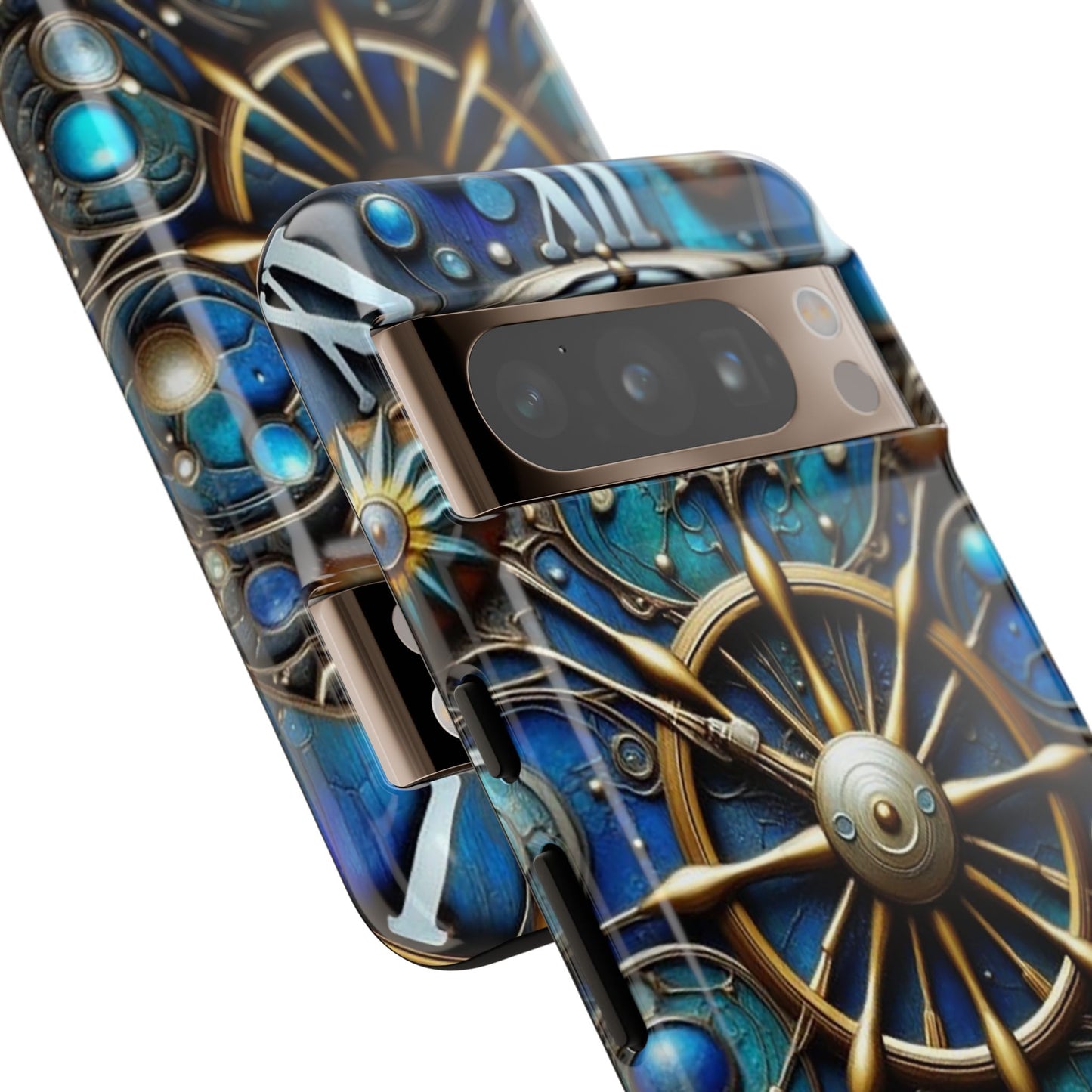 Stylish Phone Cases for Adventurers, Unique Phone Cover, Gift for Friends, Gold and Blue Steampunk Design, Tough Protective Case, Artistic [...]