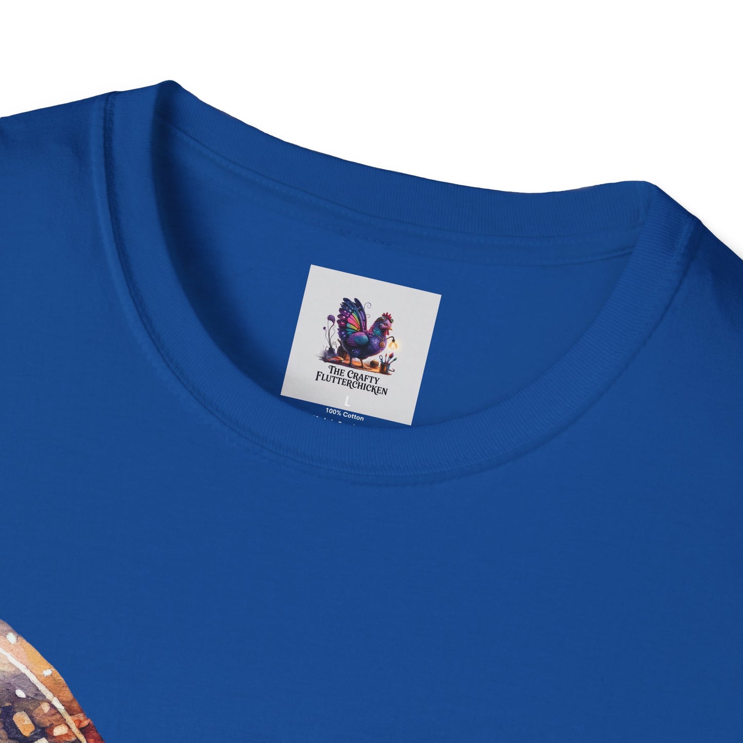 Colorful Space Butterfly Art Unisex Softstyle T-Shirt, Colorful Tee, Nature-Inspired Apparel, Cute Graphic Shirt