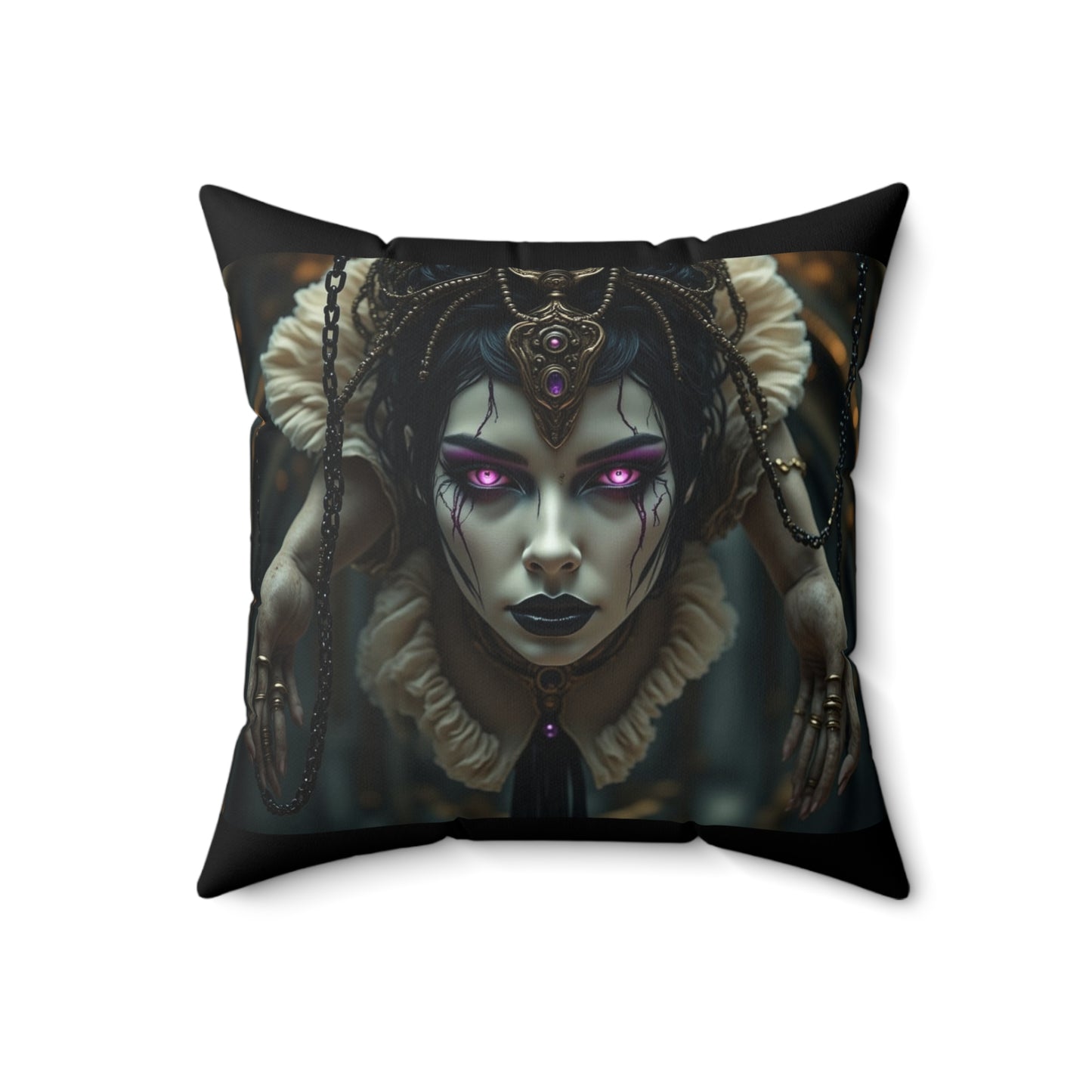 Mystical Velvet Square Pillow, Gothic Home Decor, Witchy Style, Unique Throw Pillow, Cozy Living Room Accent