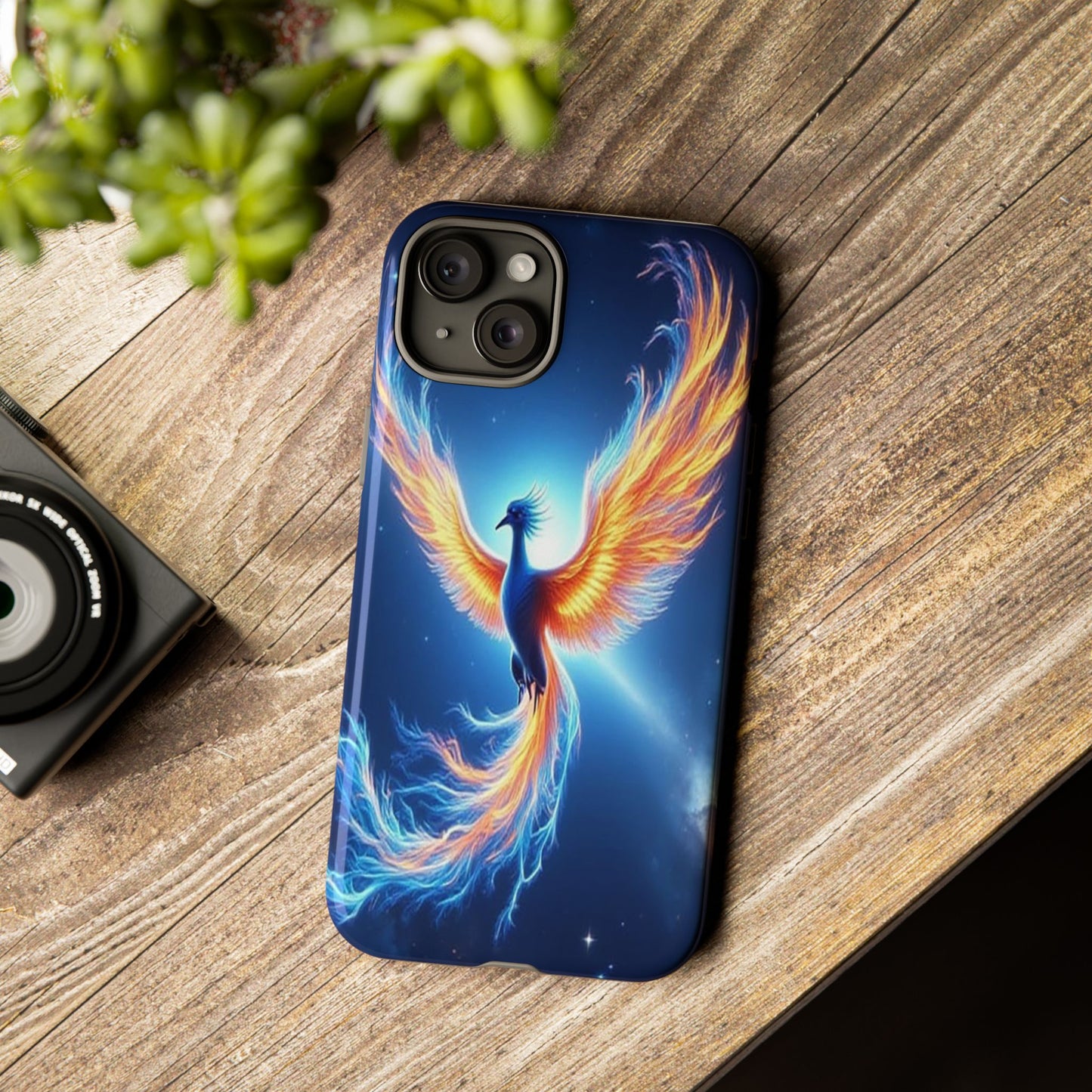 Phoenix Tough Case, Blue Bird Phone Case, Fantasy Designs, Space theme