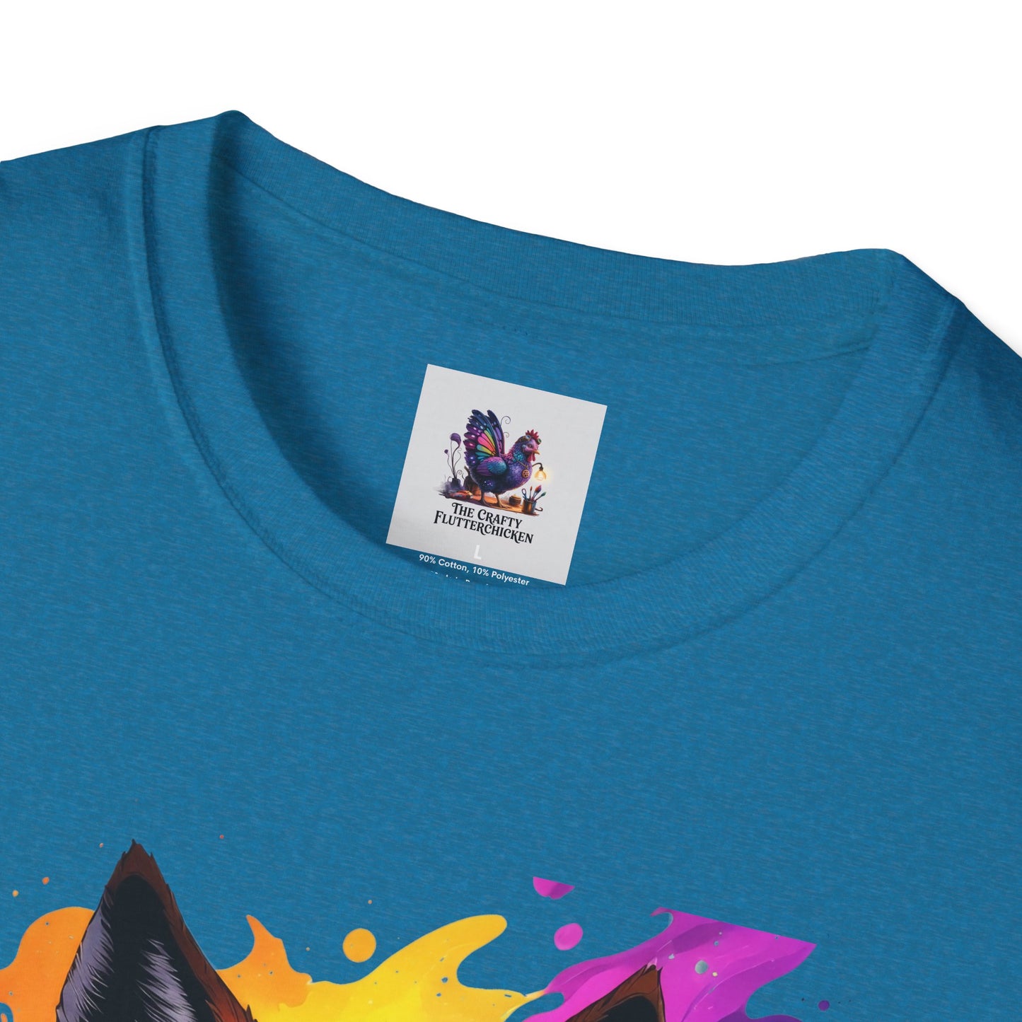 Colorful Wolf Art Unisex Softstyle T-Shirt, Animal Lover Gift, Colorful Tee, Nature-Inspired Apparel, Cute Graphic Shirt