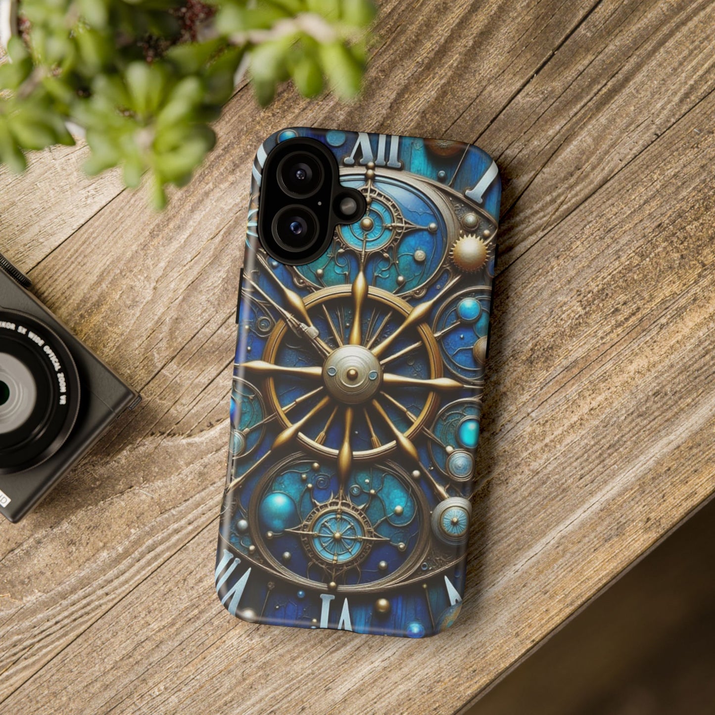 Stylish Phone Cases for Adventurers, Unique Phone Cover, Gift for Friends, Gold and Blue Steampunk Design, Tough Protective Case, Artistic [...]