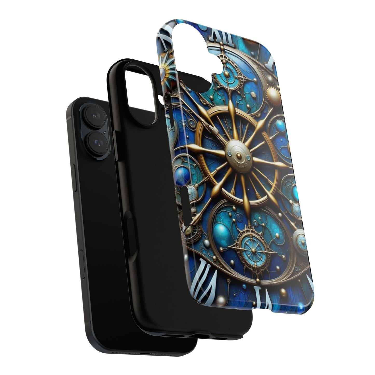 Stylish Phone Cases for Adventurers, Unique Phone Cover, Gift for Friends, Gold and Blue Steampunk Design, Tough Protective Case, Artistic [...]