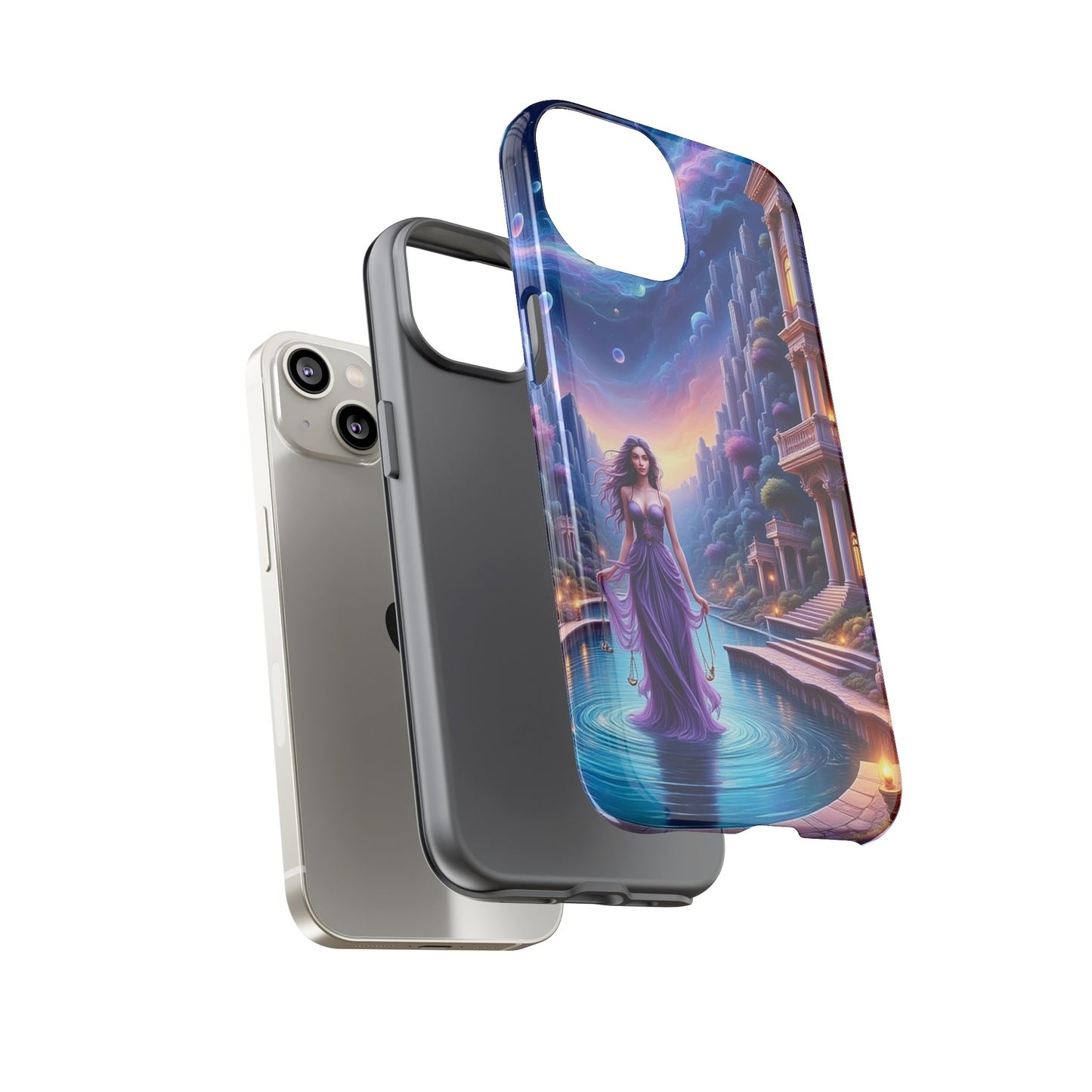 Celestial Fantasy Phone Case, Tough Case for Dreamers, Galaxy Design, Gift for Her, Magical Phone Accessory