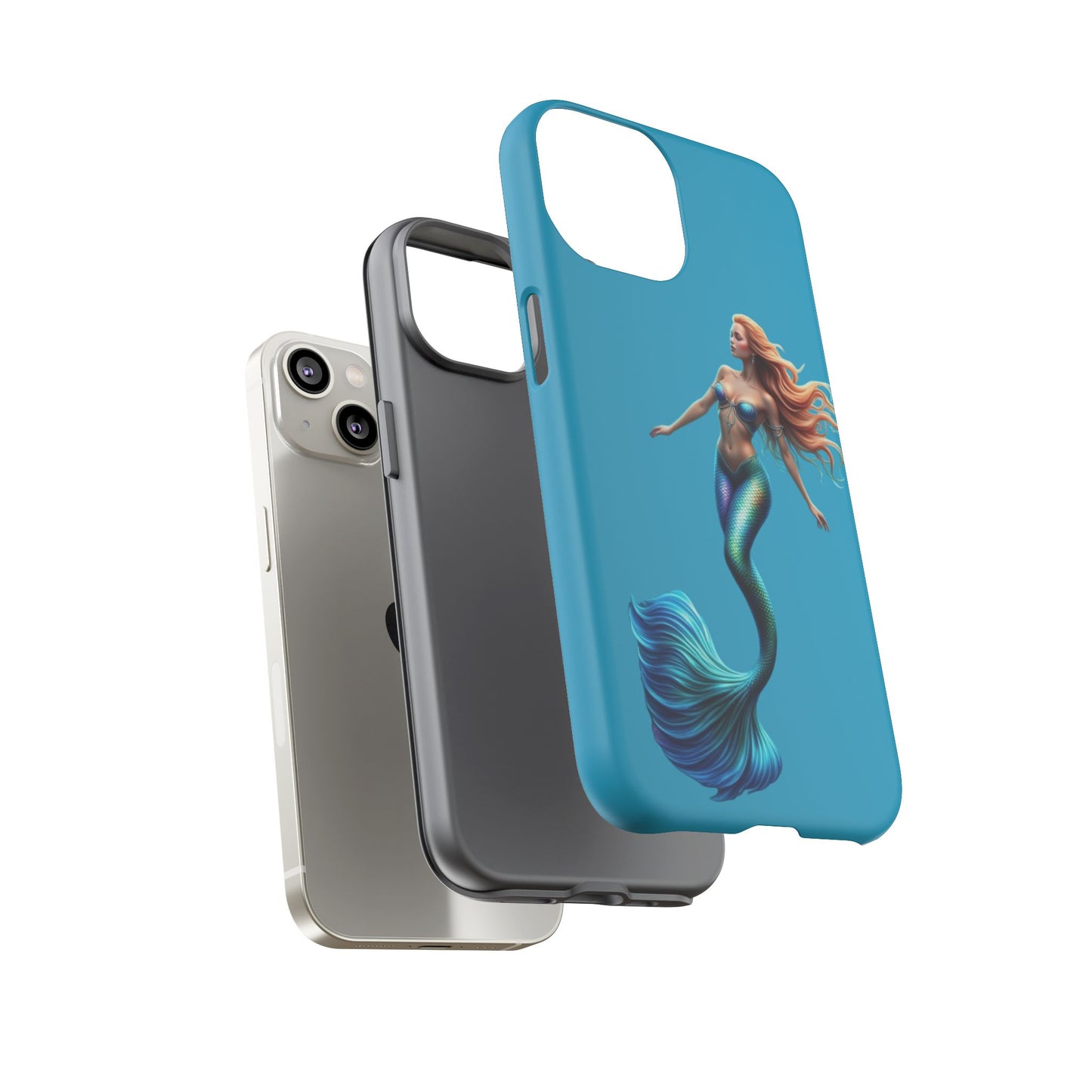 Mermaid Phone Case, Tough Phone Cover, Ocean Lover Gift, Cute Mermaid Accessory, Summer Vibes Case