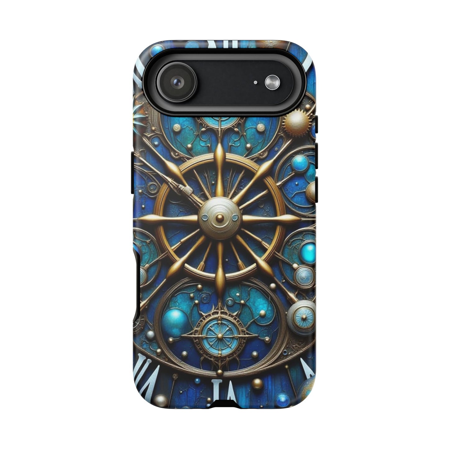 Stylish Phone Cases for Adventurers, Unique Phone Cover, Gift for Friends, Gold and Blue Steampunk Design, Tough Protective Case, Artistic [...]