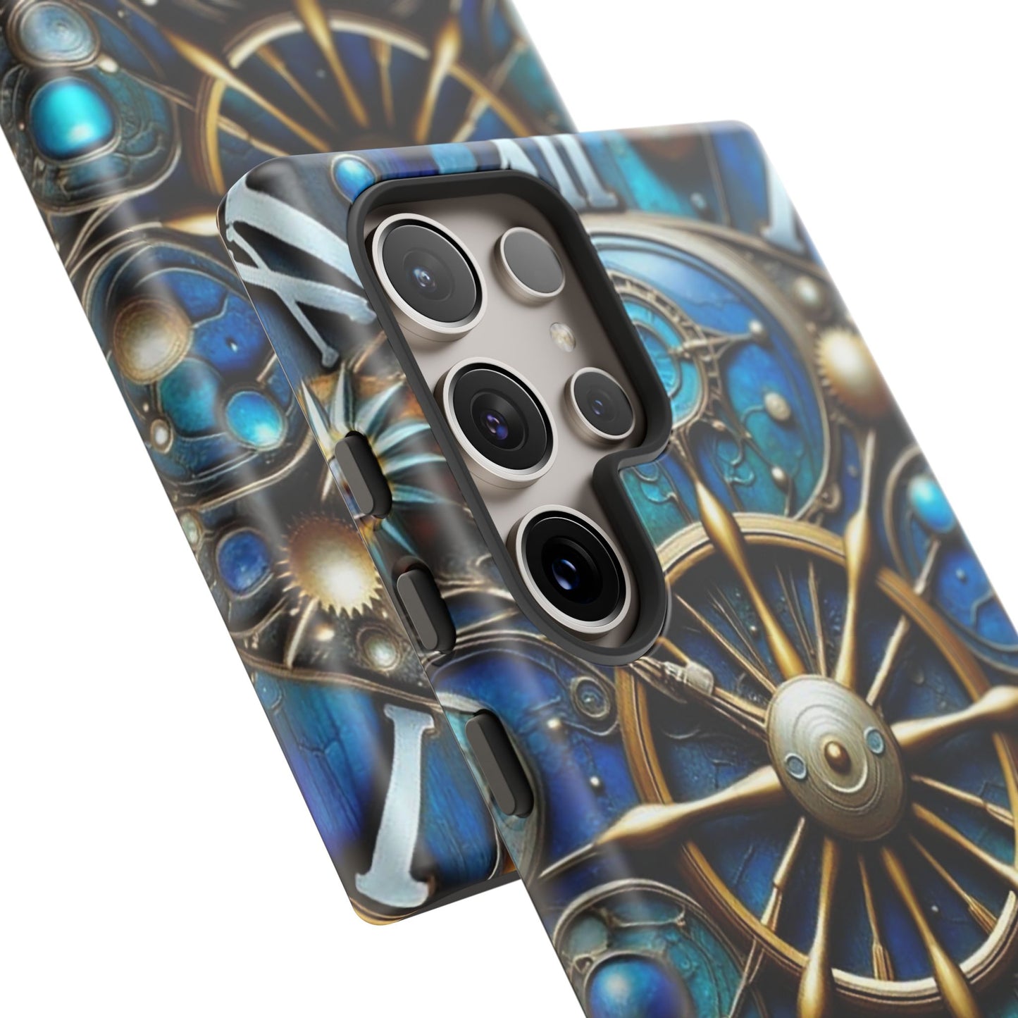 Stylish Phone Cases for Adventurers, Unique Phone Cover, Gift for Friends, Gold and Blue Steampunk Design, Tough Protective Case, Artistic [...]