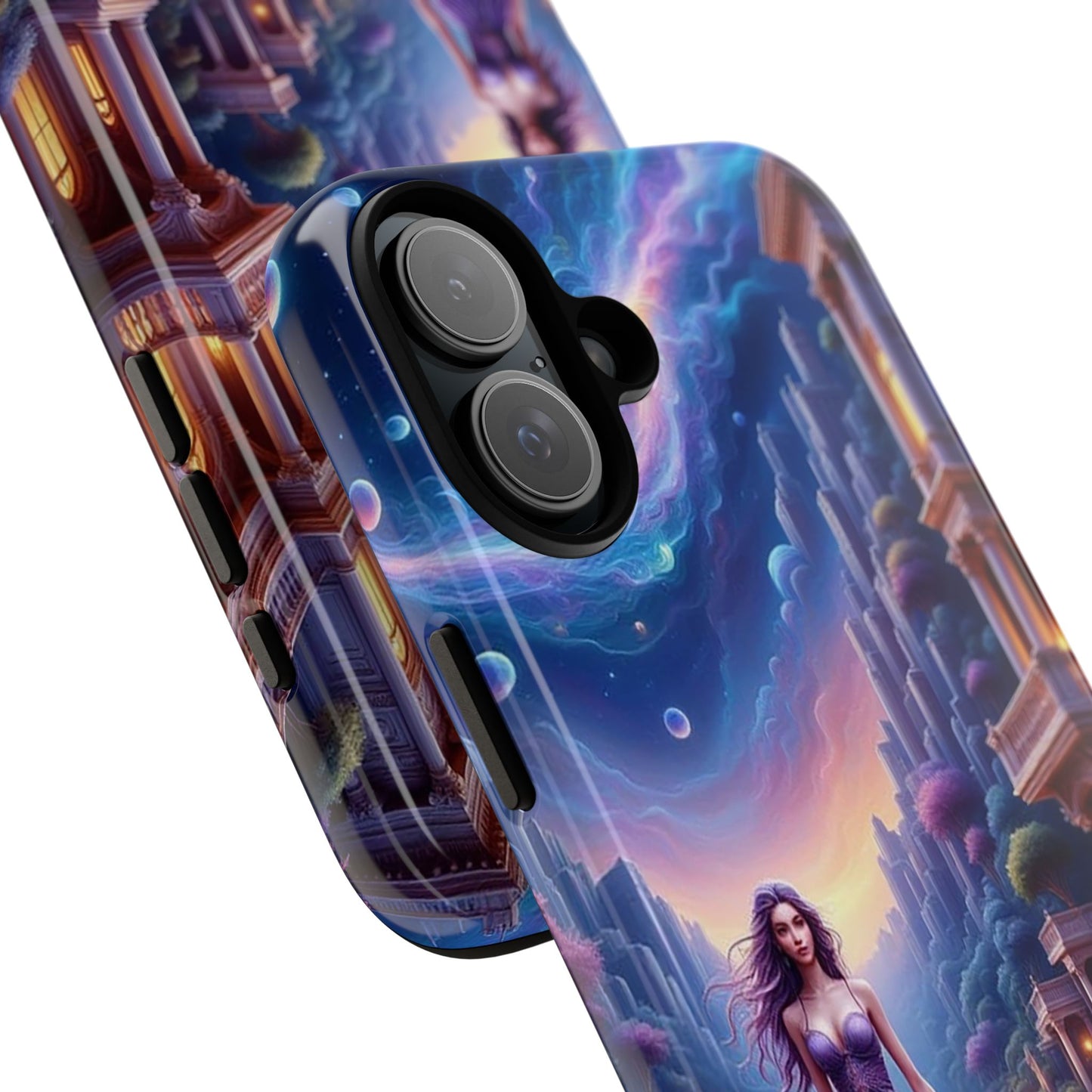 Celestial Fantasy Phone Case, Tough Case for Dreamers, Galaxy Design, Gift for Her, Magical Phone Accessory