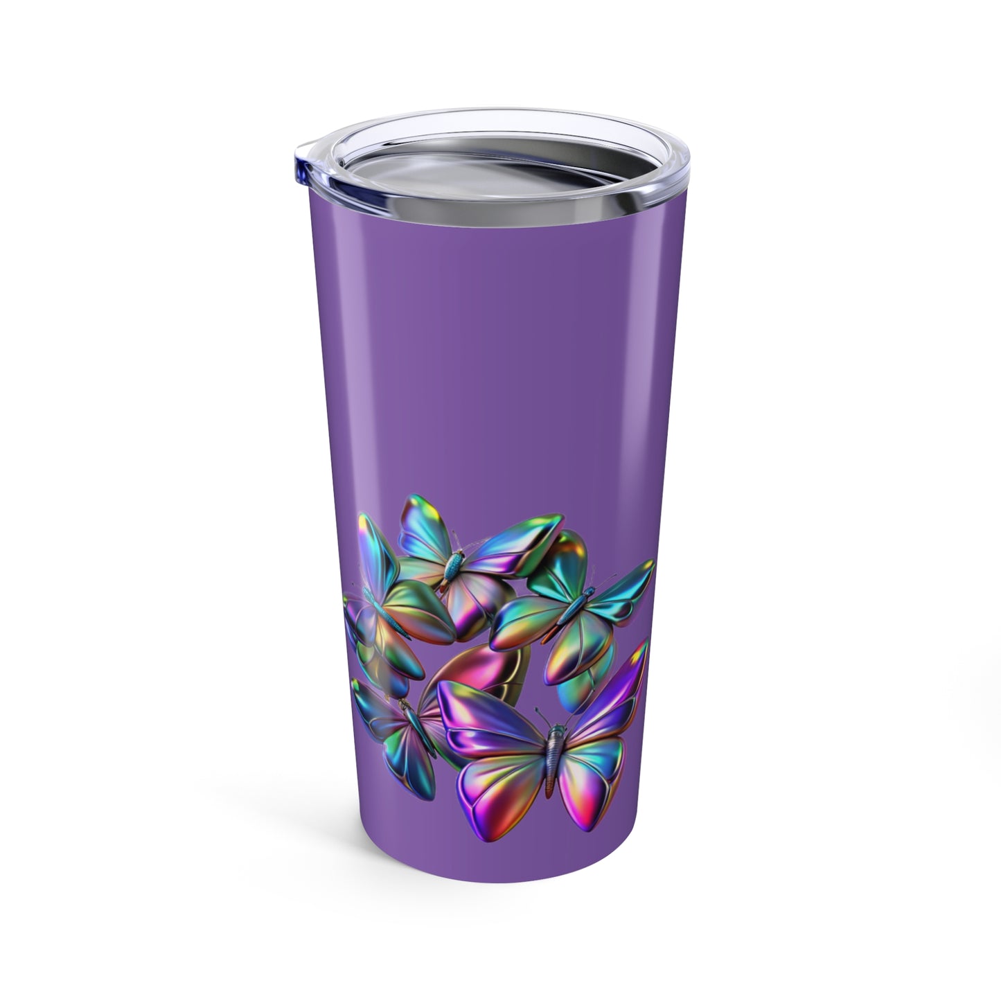 Colorful Butterfly Travel Tumbler, 20oz Insulated Drinkware, Gift for Nature Lovers, Eco-Friendly Cup, Perfect for All Occasions