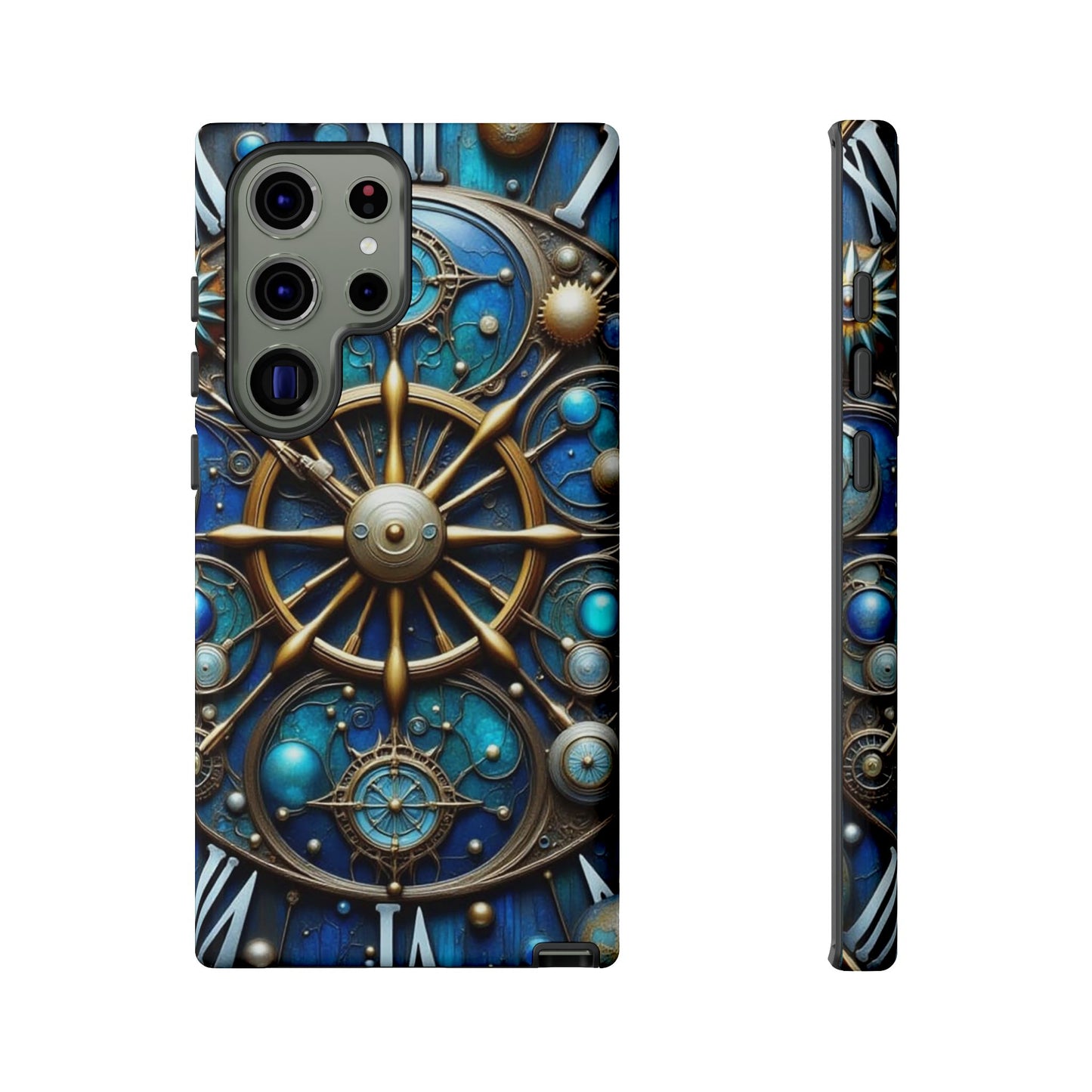 Stylish Phone Cases for Adventurers, Unique Phone Cover, Gift for Friends, Gold and Blue Steampunk Design, Tough Protective Case, Artistic [...]