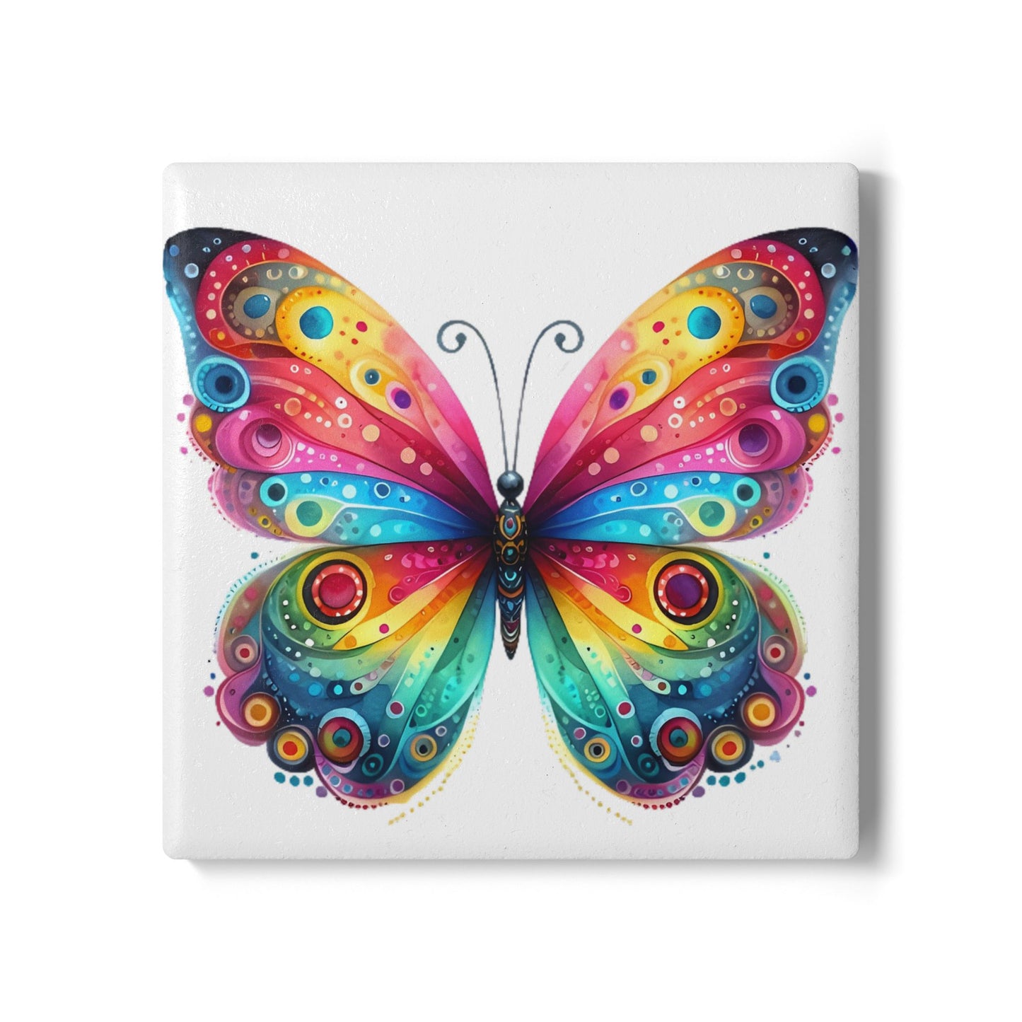 Ceramic Coaster, Rainbow Butterfly