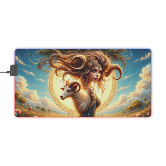 LED Gaming Mouse Pad with Celestial Design, RGB Gaming Mat, Gamer Gift, Desk Decor, Cyberpunk Style, Unique Gaming Accessories