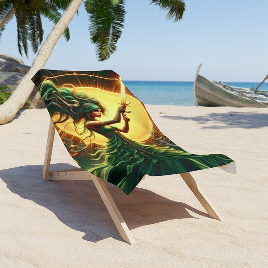 Enchanting Mermaid Beach Towel, Vibrant Art Towel, Summer Accessory, Poolside Essential, Vacation Gear, Gift for Ocean Lovers, Zodiac Scorpio