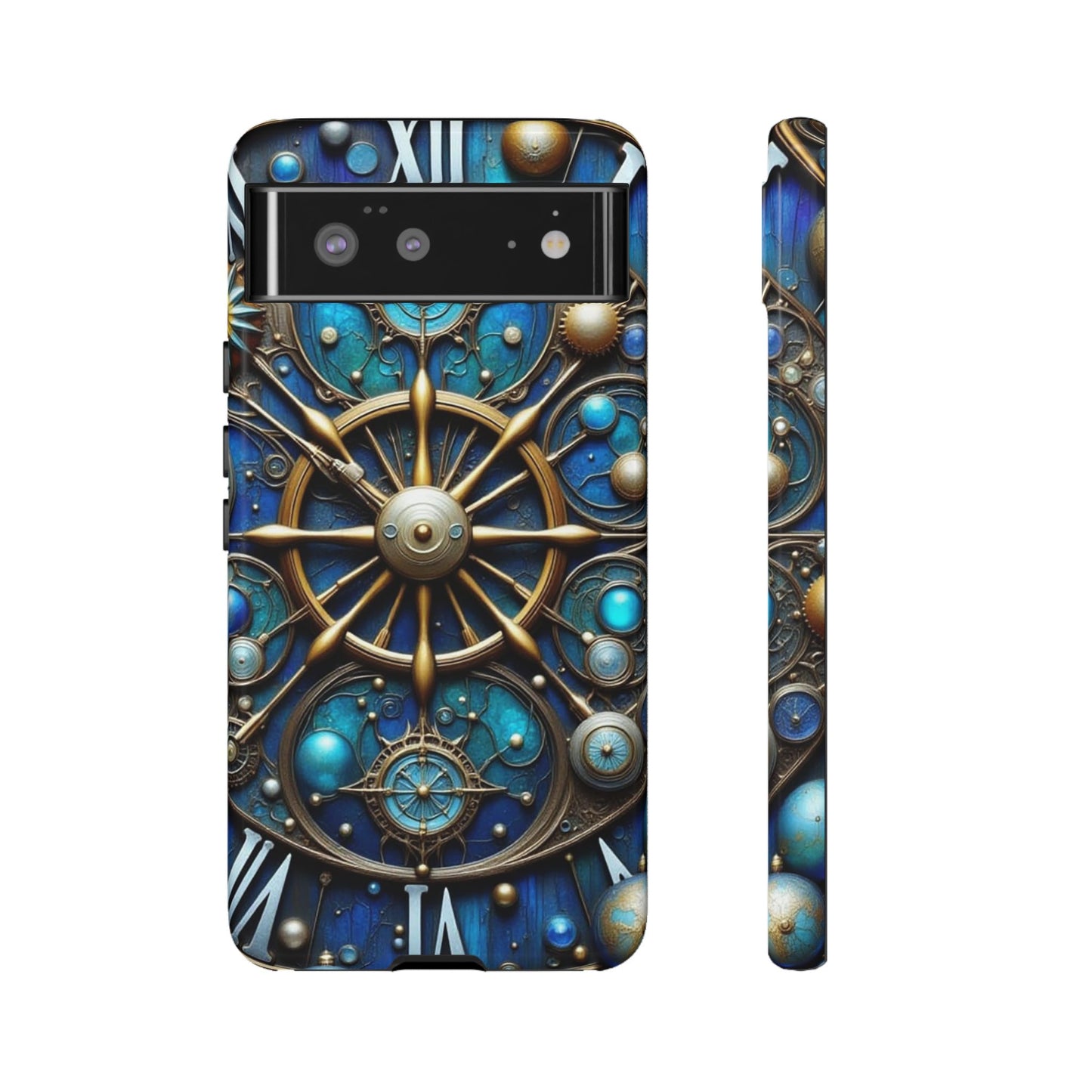 Stylish Phone Cases for Adventurers, Unique Phone Cover, Gift for Friends, Gold and Blue Steampunk Design, Tough Protective Case, Artistic [...]