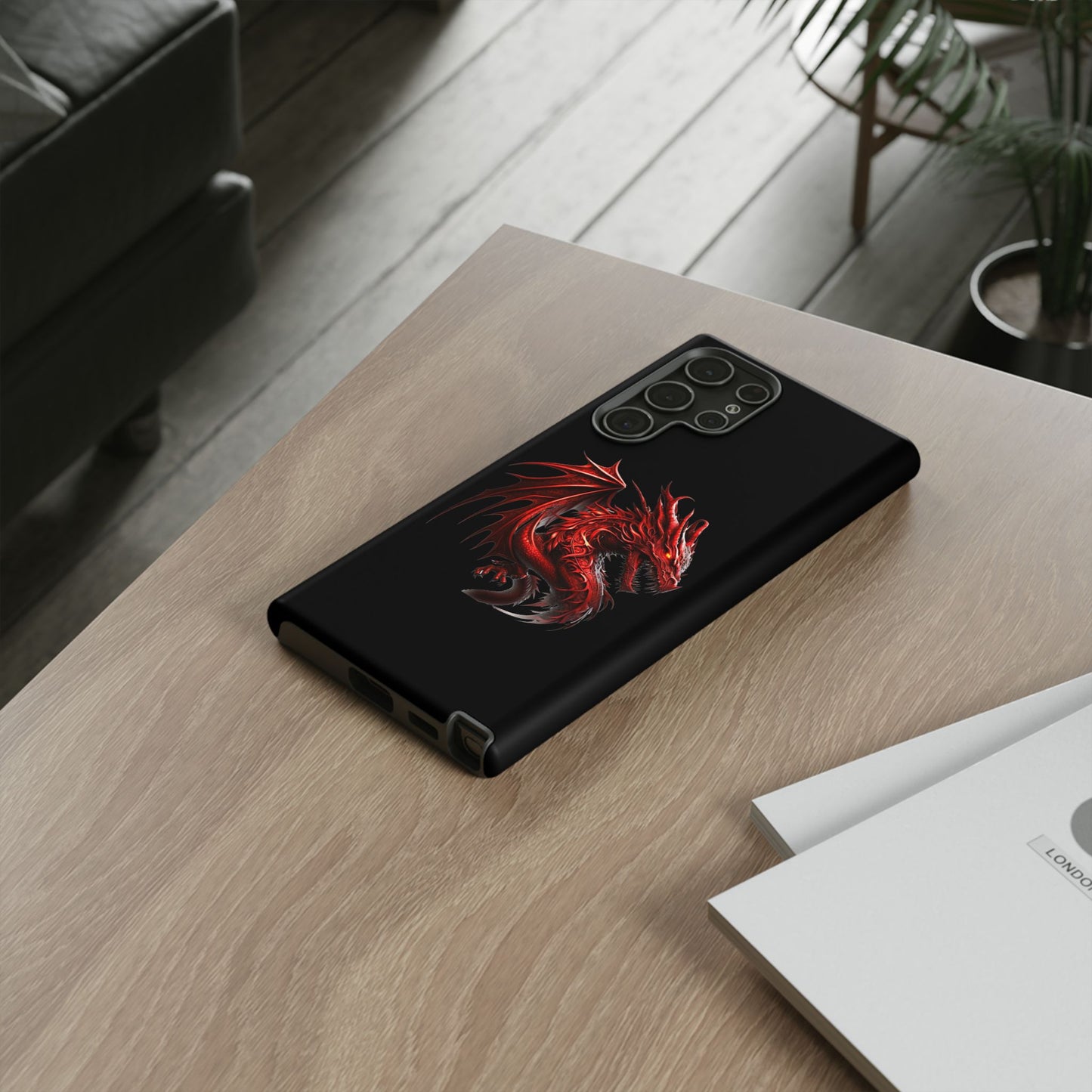 Red Dragon Phone Case, Fantasy Case, Tough Phone Cover, Gift for Gamers, Dragon Lover, Unique Mobile Accessory