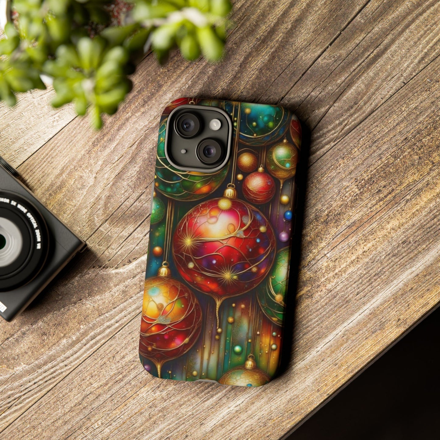 Colorful Holiday Phone Case, Festive Smartphone Cover, Christmas Gift, Artistic Phone Protector, Unique Holiday Accessory