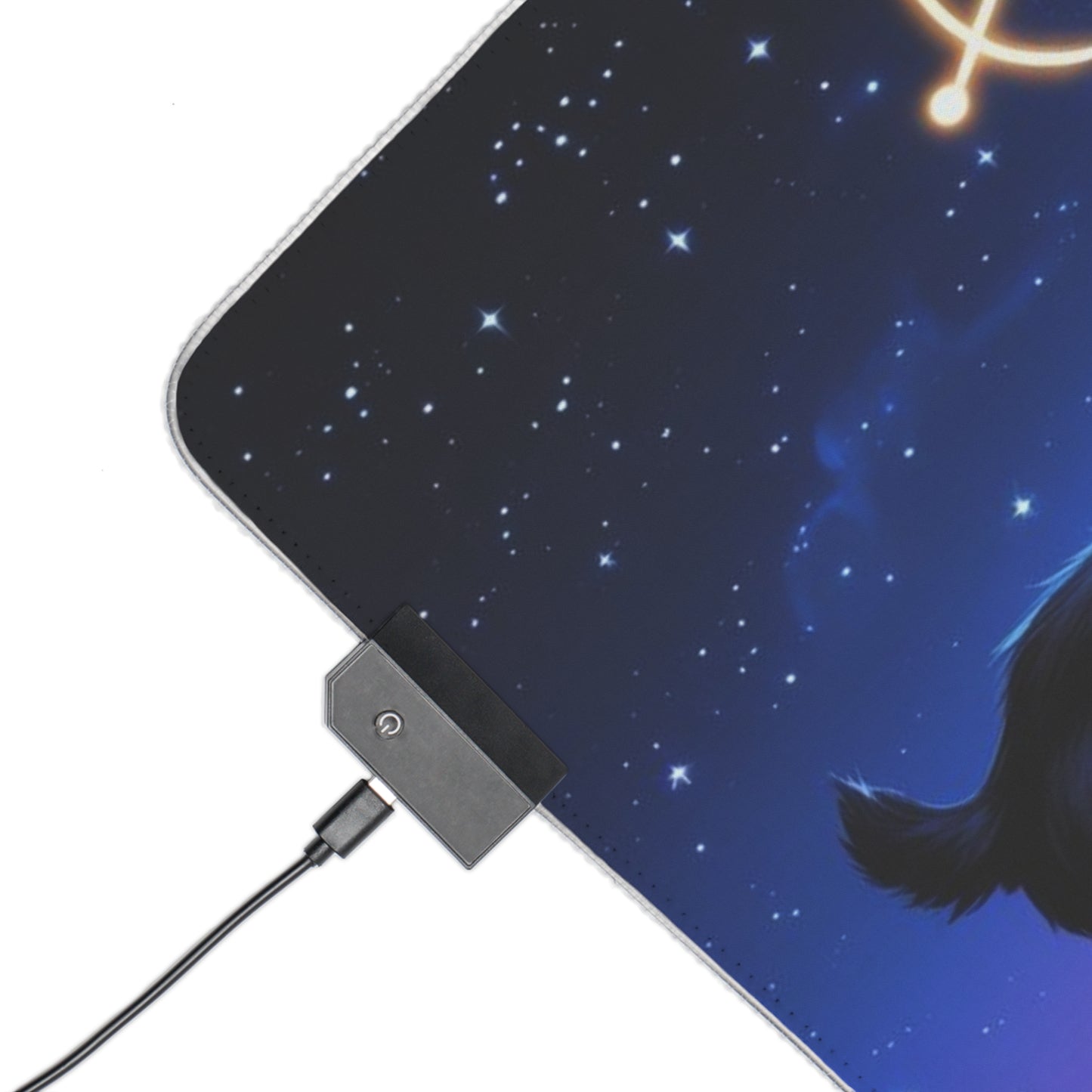 LED Gaming Mouse Pad with Mystic Design, Gamer Accessories, Desk Decor, Computer Gaming Gift, LED Illumination