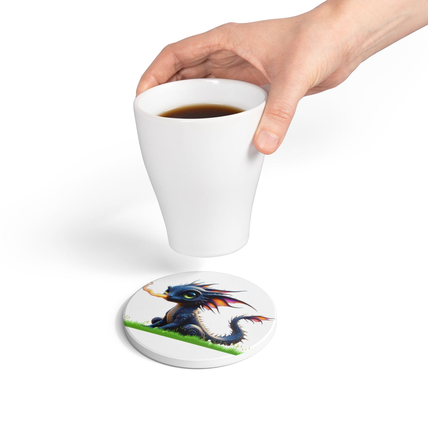 Ceramic Coaster, Baby Dragon Atlas