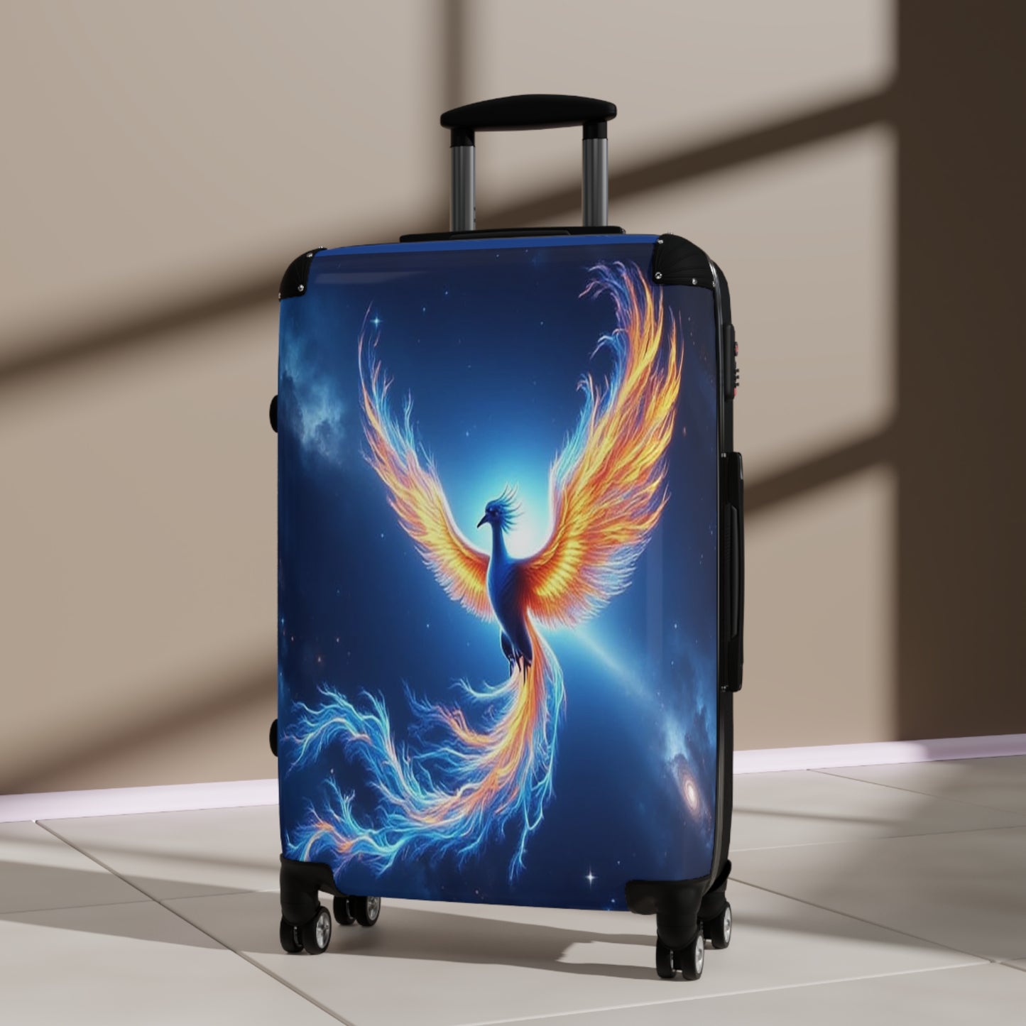 Celestial Phoenix Design Suitcase, Travel Luggage with Unique Art, Gift for Travelers, Stylish Carry-On, Carry-on Bag