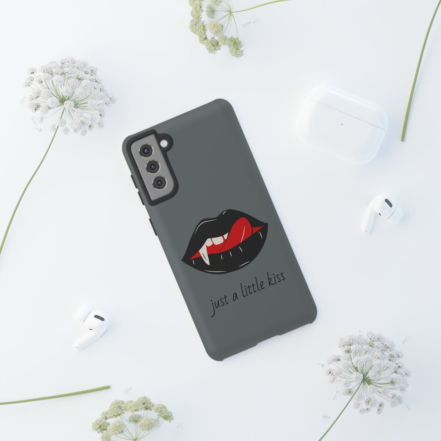 Vampire Lip Phone Case, Edgy Tech Accessories, Halloween Gifts, Goth Aesthetic, Quirky Cell Phone Cover