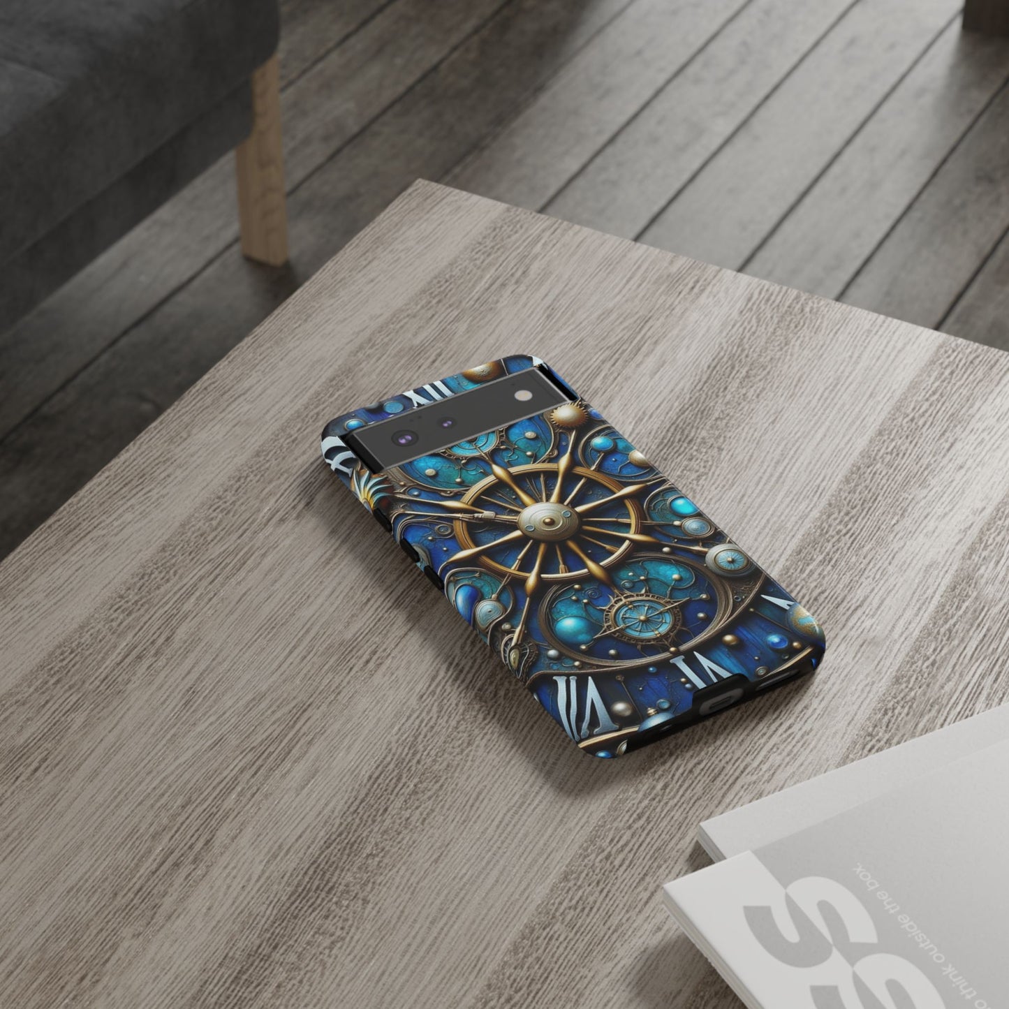 Stylish Phone Cases for Adventurers, Unique Phone Cover, Gift for Friends, Gold and Blue Steampunk Design, Tough Protective Case, Artistic [...]