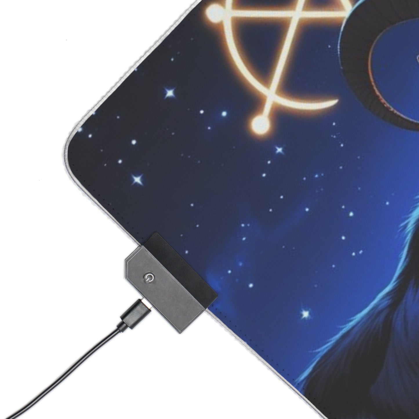 LED Gaming Mouse Pad with Mystic Design, Gamer Accessories, Desk Decor, Computer Gaming Gift, LED Illumination