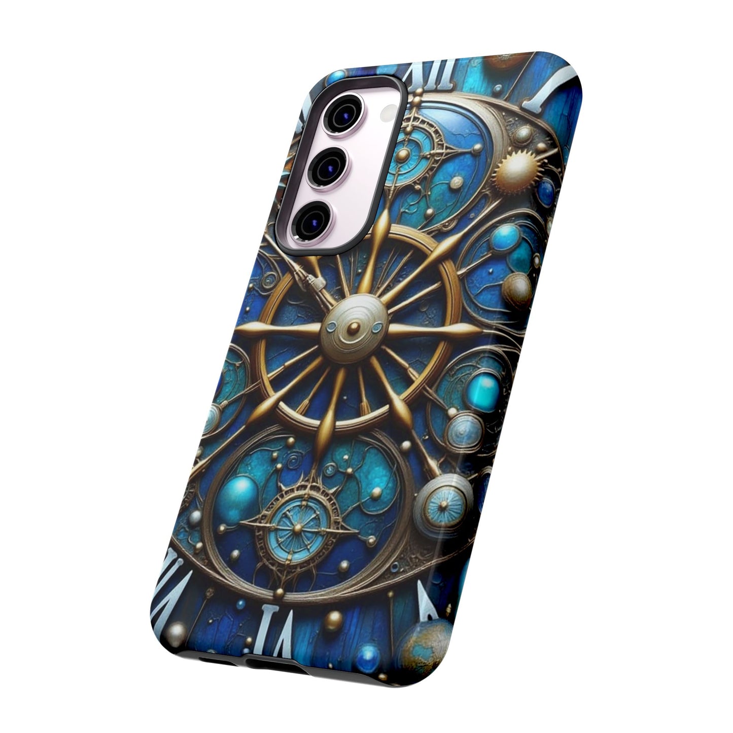 Stylish Phone Cases for Adventurers, Unique Phone Cover, Gift for Friends, Gold and Blue Steampunk Design, Tough Protective Case, Artistic [...]