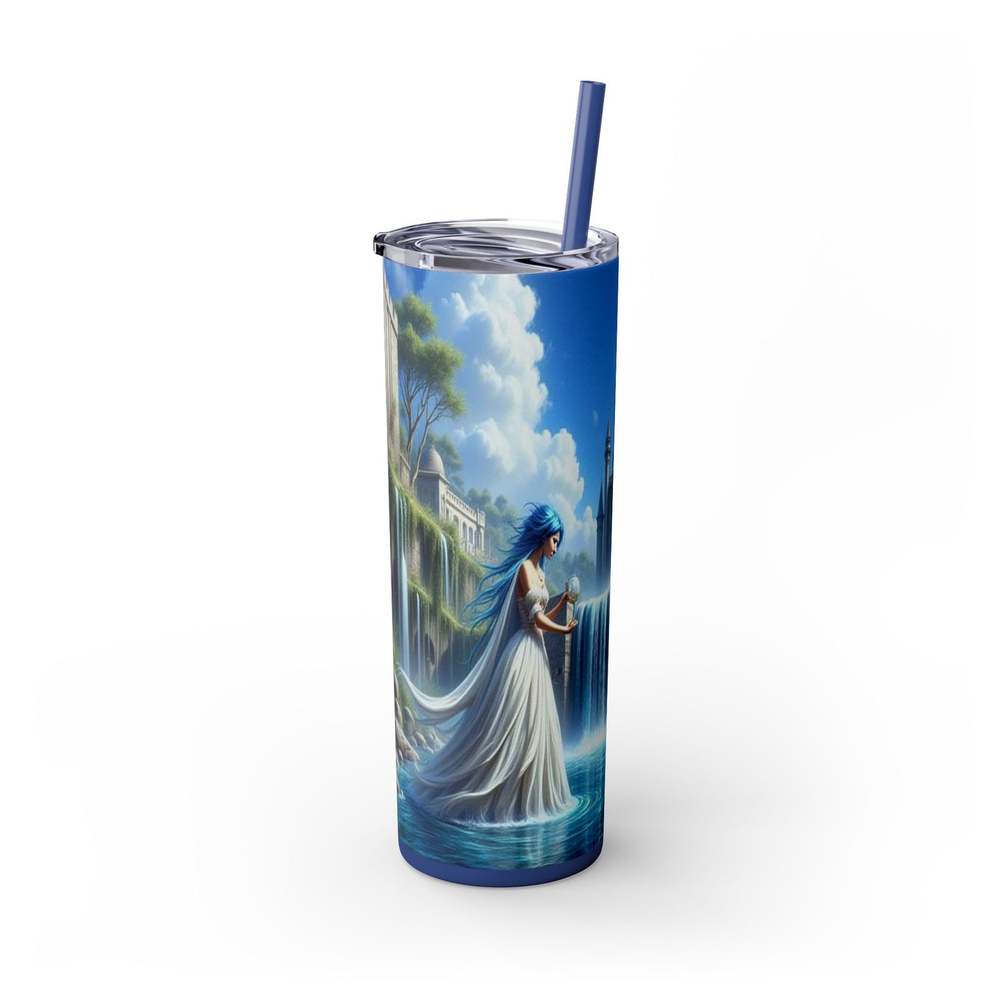 Zodiac Aquarius Tumbler with Straw, 20oz
