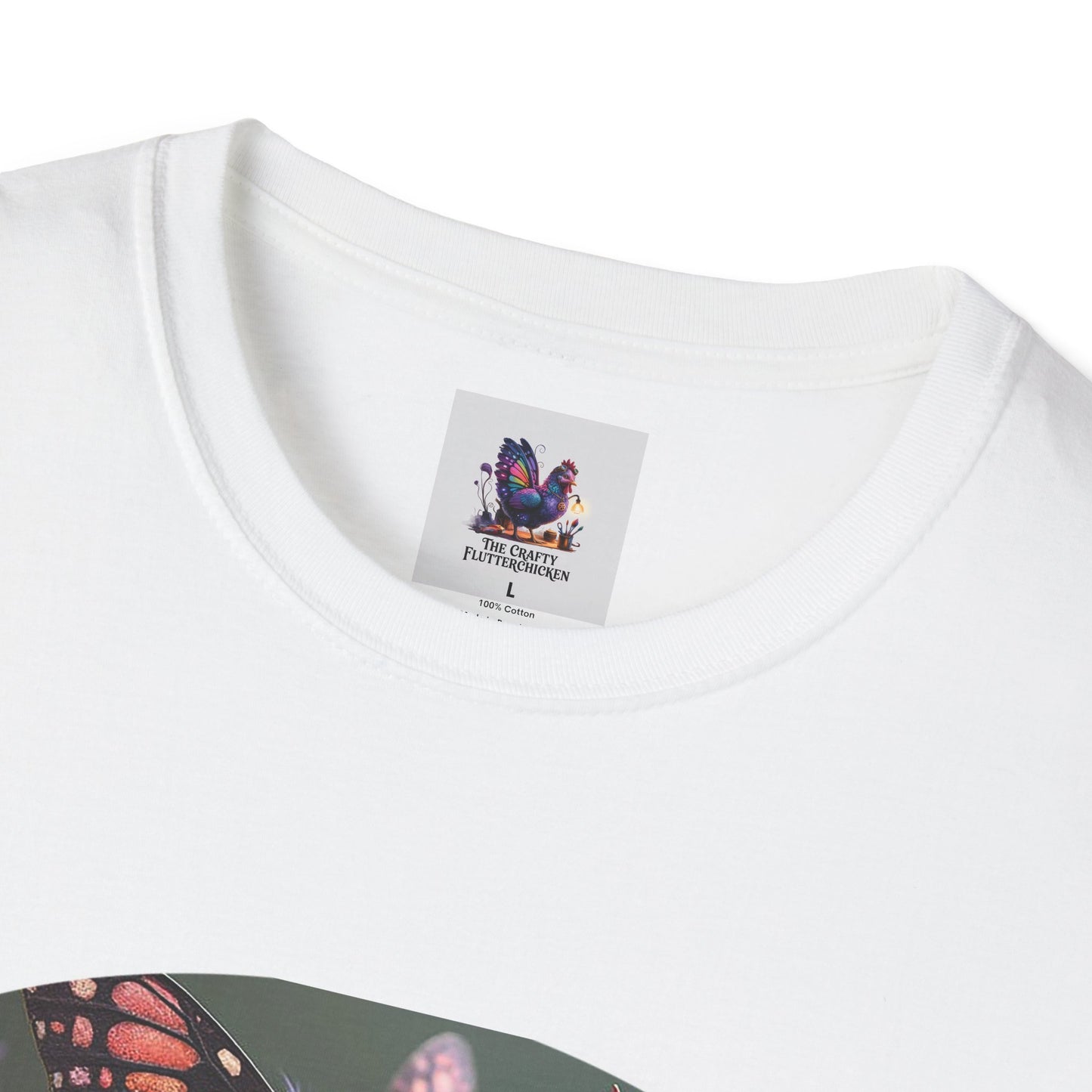 Colorful Purple Steampunk Chicken Unisex Soft style T-Shirt, Colorful Tee, Cute Graphic Shirt