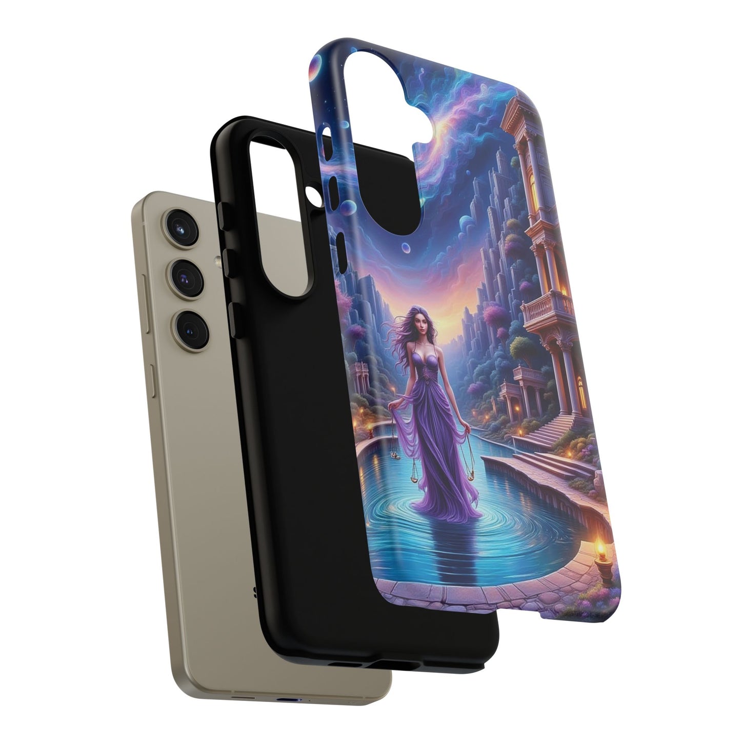 Celestial Fantasy Phone Case, Tough Case for Dreamers, Galaxy Design, Gift for Her, Magical Phone Accessory