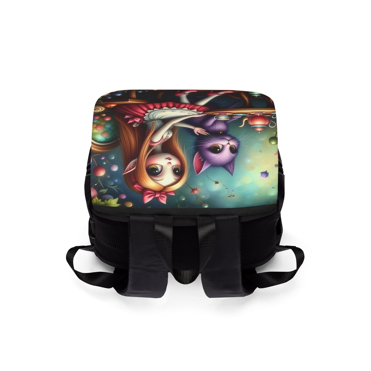 Whimsical Art Backpack for Everyday Adventure, Alice in Wonderland, Unique Gift for Students, Art Lover’s Bag, Back to School Essentials