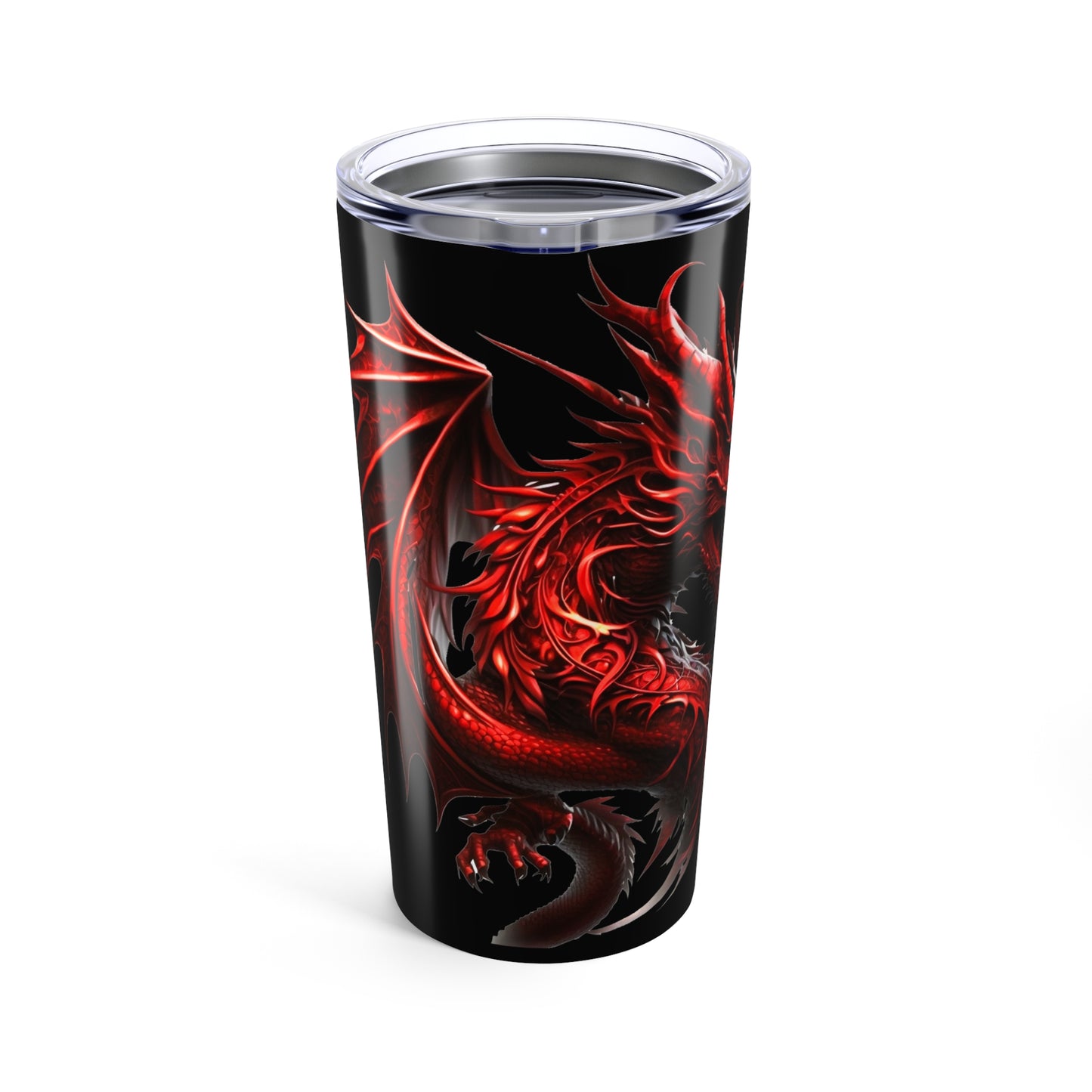 Red Dragon 20oz Tumbler, Stainless Steel Travel Mug, Fantasy Gift for Dragon Lovers, Personalized Thermos, Home and Office Style