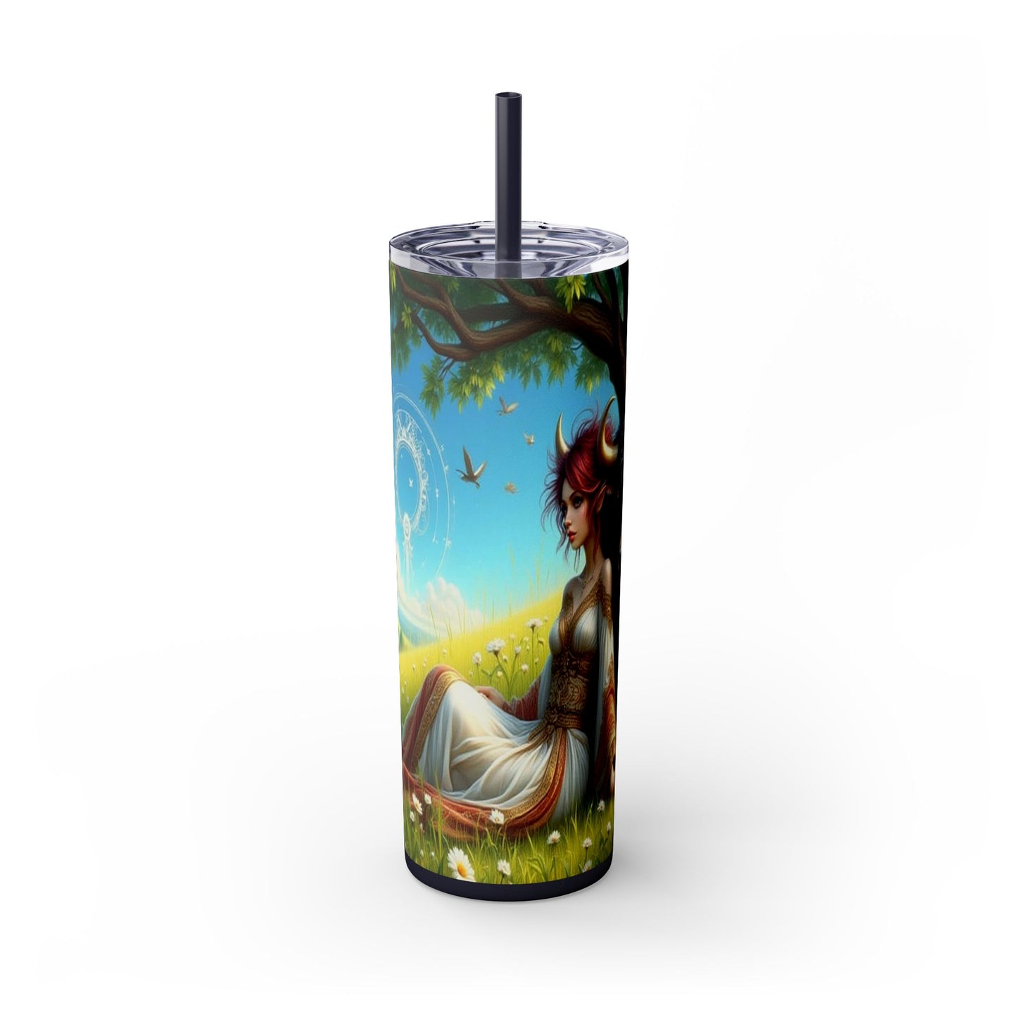 Zodiac Taurus Tumbler with Straw, 20oz