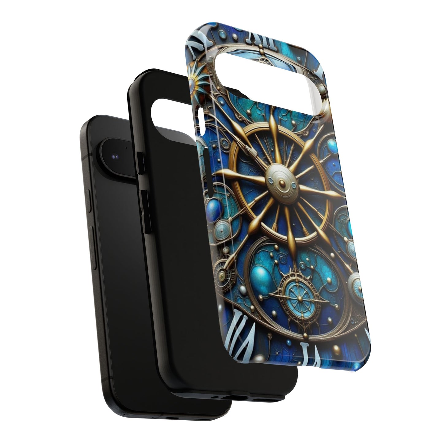 Stylish Phone Cases for Adventurers, Unique Phone Cover, Gift for Friends, Gold and Blue Steampunk Design, Tough Protective Case, Artistic [...]