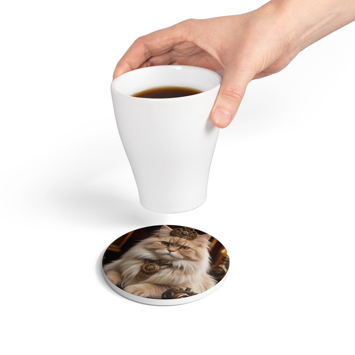 Ceramic Coaster, Steampunk Cat Princess, Cat Designs, Steampunk Designs