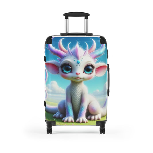 Min Baby Dragon, Whimsical Character Suitcase - Kids Travel Luggage, Cute Carry-On, Unique Gift, Adventure Bag, Fun Family Travel, Baby Dragon Design