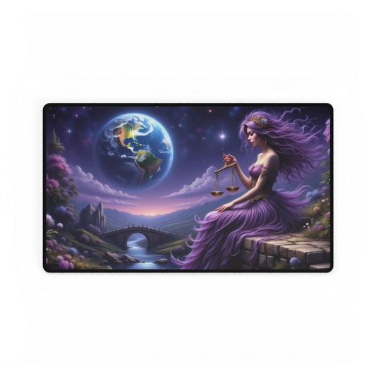 Mystical Balance Desk Mat - Enchanting Cosmic Design, Office Decor, Gift for Zodiac Lovers, Astrology Enthusiasts, Home Office Essentials