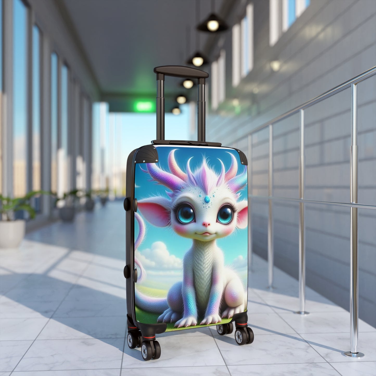 Min Baby Dragon, Whimsical Character Suitcase - Kids Travel Luggage, Cute Carry-On, Unique Gift, Adventure Bag, Fun Family Travel, Baby Dragon Design