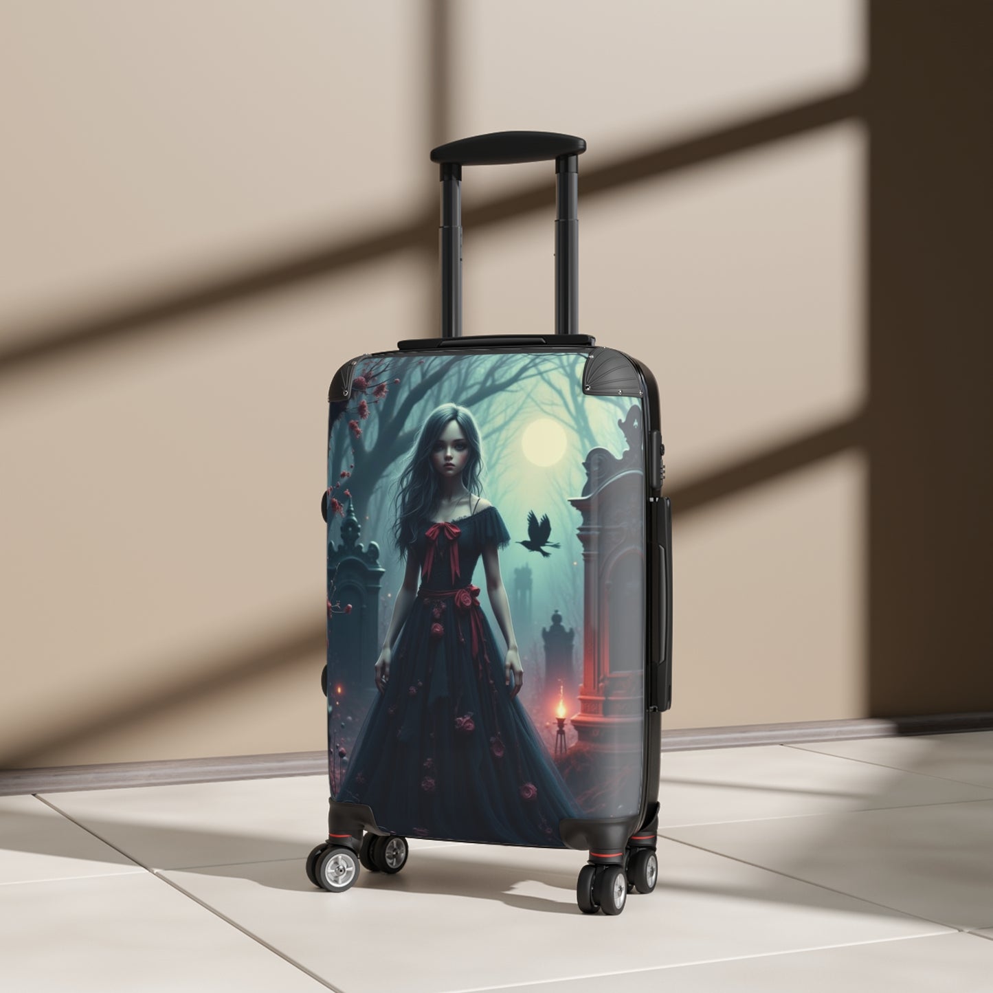 Genevieve Gothic Traveling Suitcase - Haunted Adventure Luggage, Spooky Vampire Vacation Bag, Unique Travel Gear, Halloween Travel Essentials, Dark [...]