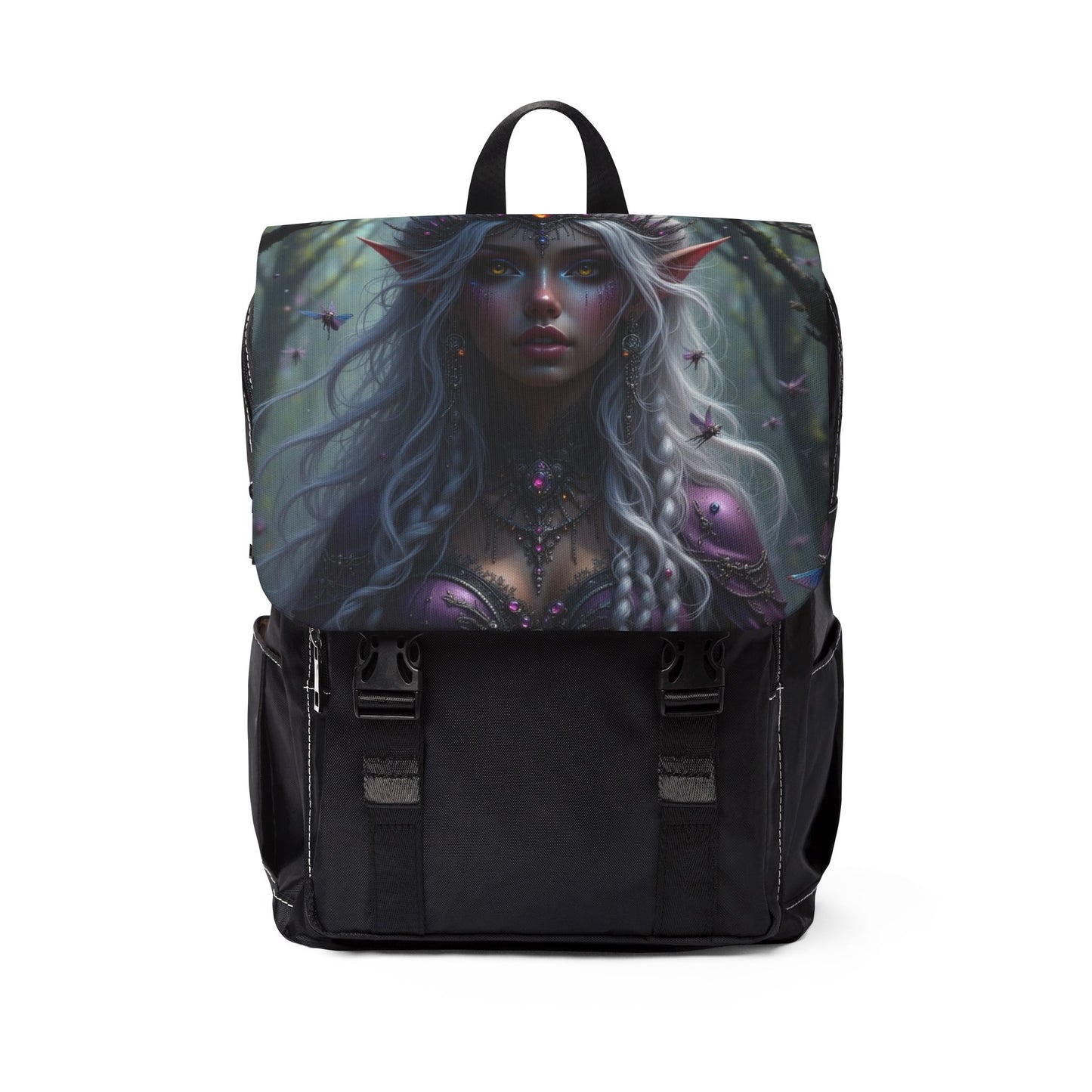 Enchanted Elf, Fantasy Art Unisex Casual Shoulder Backpack, Stylish Everyday Bag, Great for School, Travel, Gift for Adventurers, Gothic Vibe
