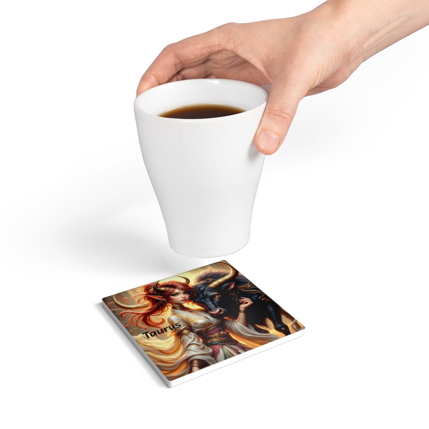 Ceramic Coaster, Zodiac Taurus, Astrology Gifts, Unique Designs