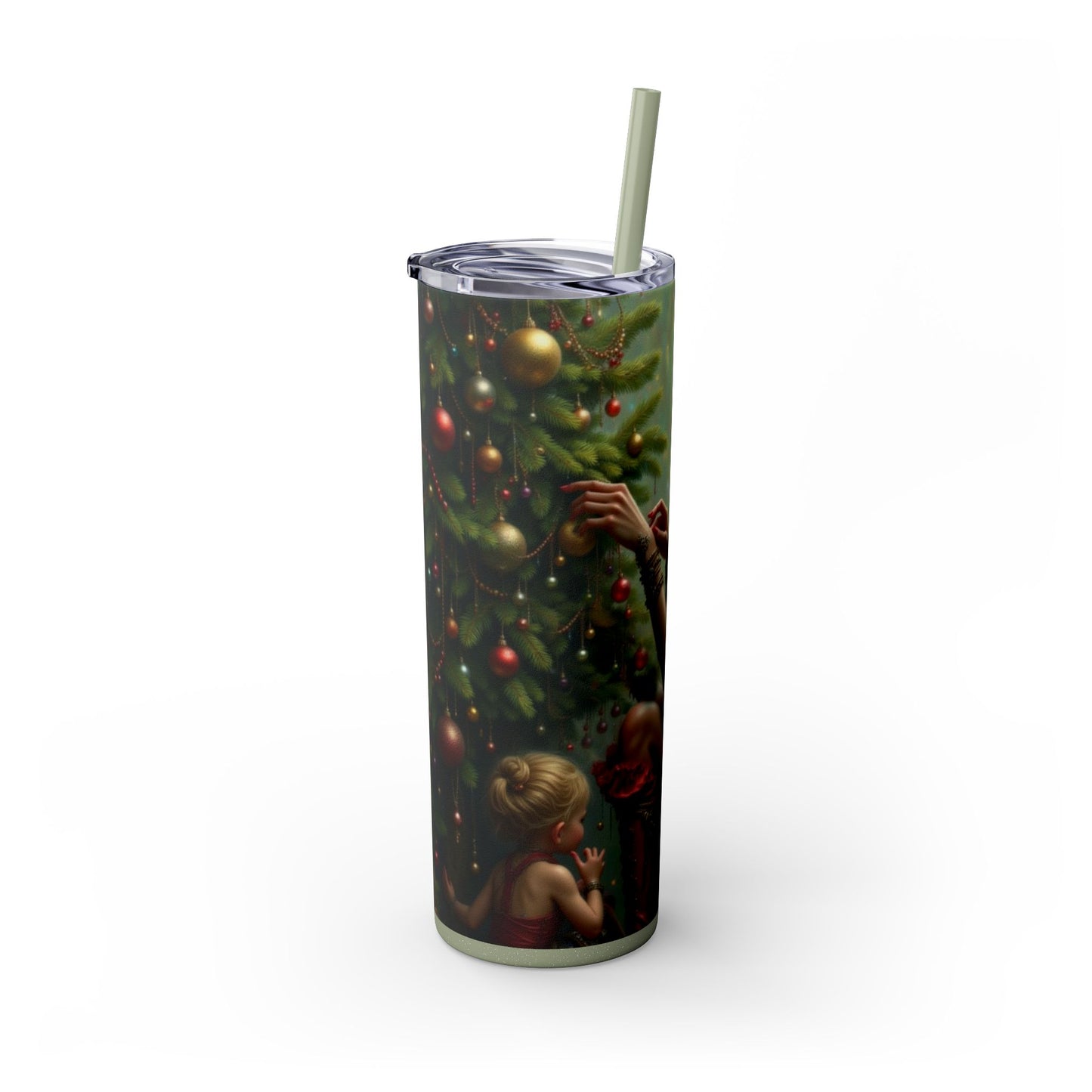 Festive Skinny Tumbler with Straw, 20oz - Holiday Drinkware, Christmas Gift, Seasonal Decor, Eco-Friendly Beverage Container, Unique [...]