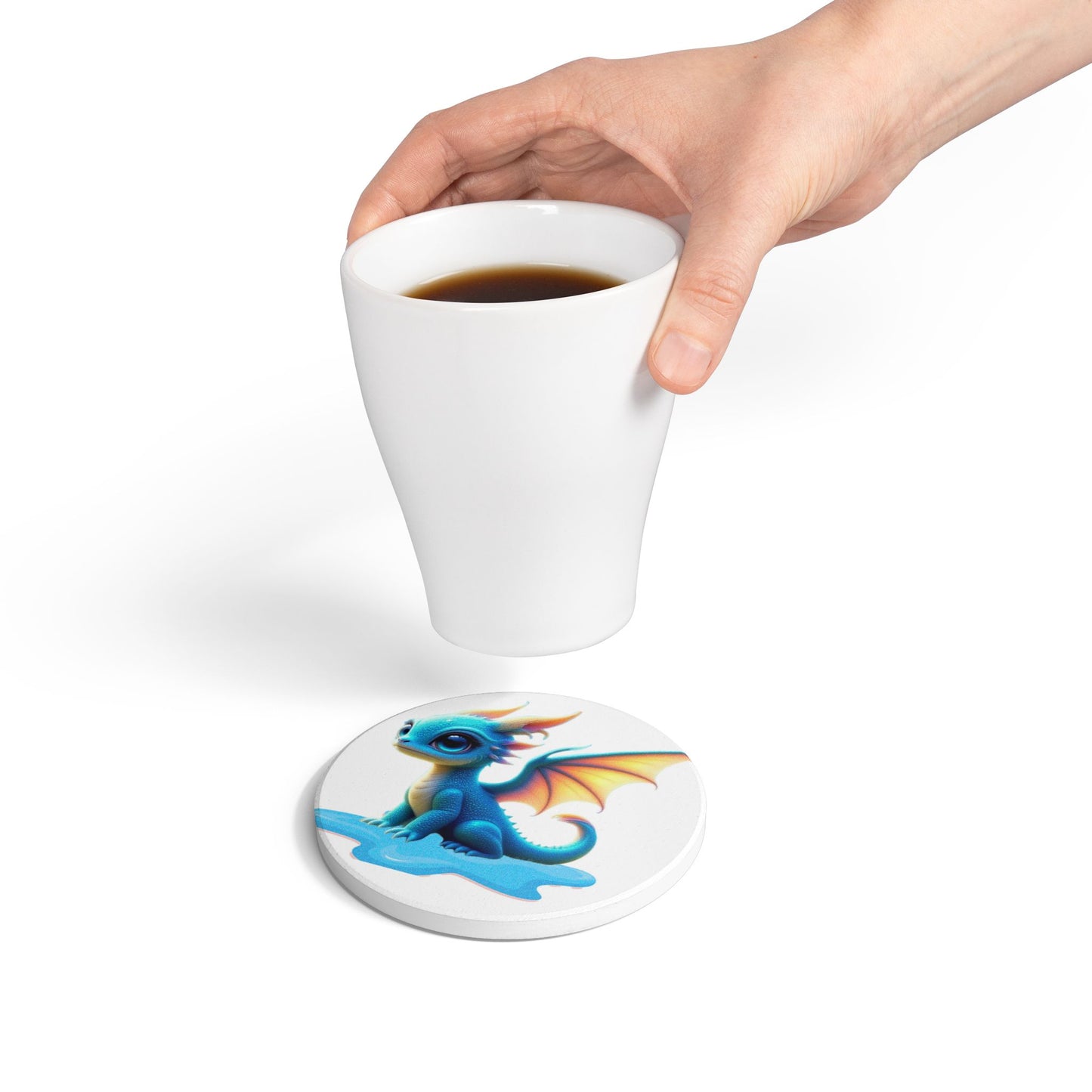 Ceramic Coaster, Baby Dragon Sky, Unique Gifts, Cool Designs