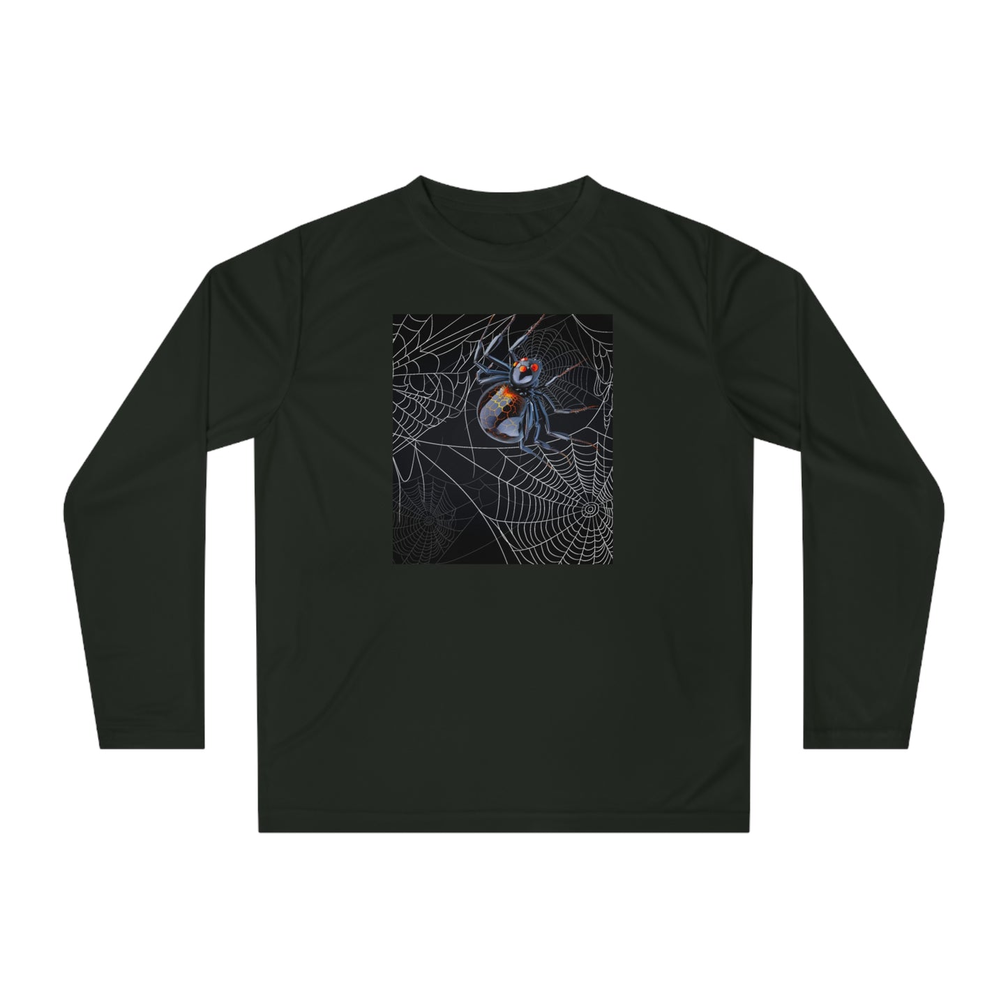 Spider Web Performance Long Sleeve Shirt, Unisex Workout Shirt, Halloween Activewear, Gift for Athletes, Outdoor Sports Top