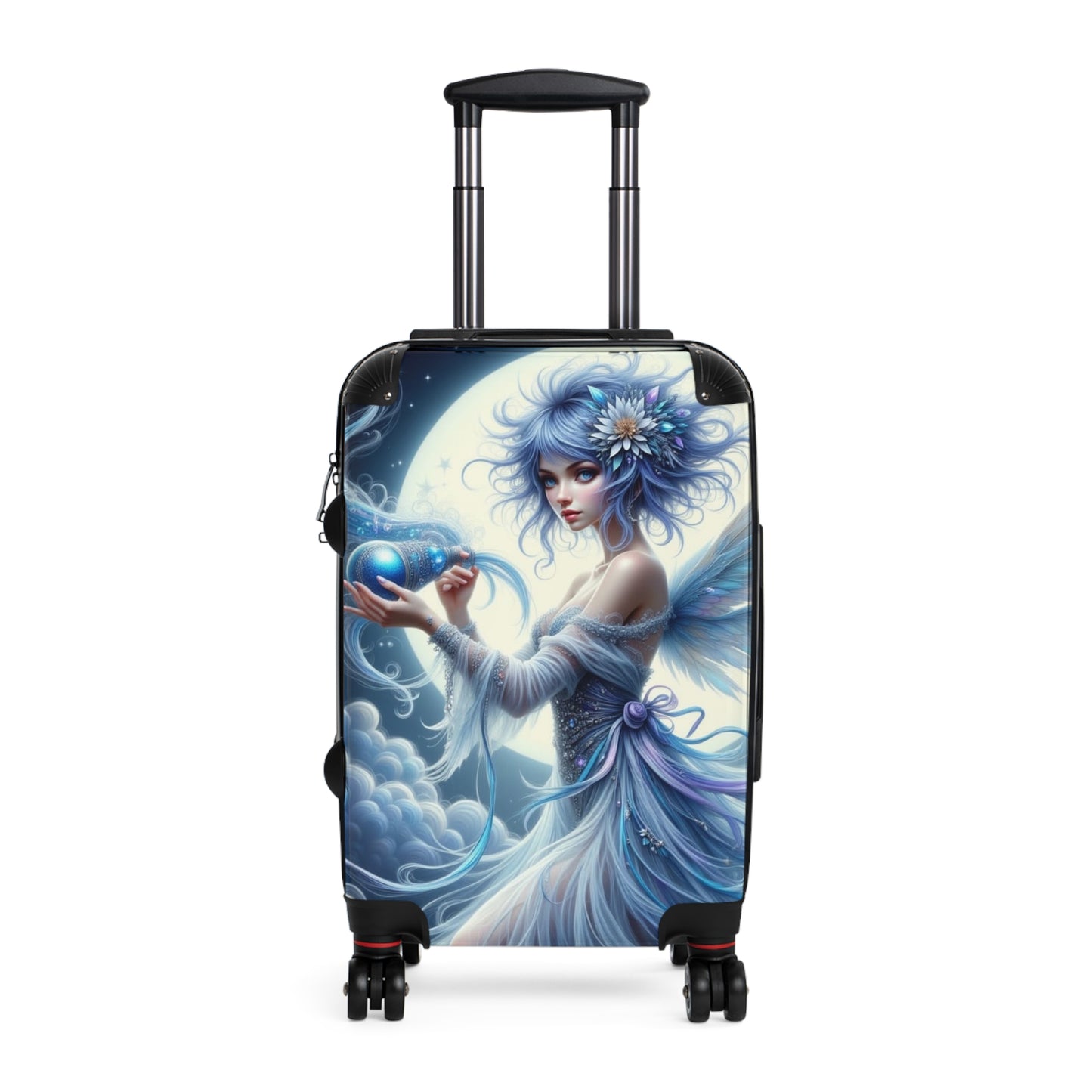Aquarius, Fairy Tale Suitcase with Wings, Travel Bag, Carry-On Luggage, Magical Art Design, Unique Gift for Adventurers, Astrology Signs