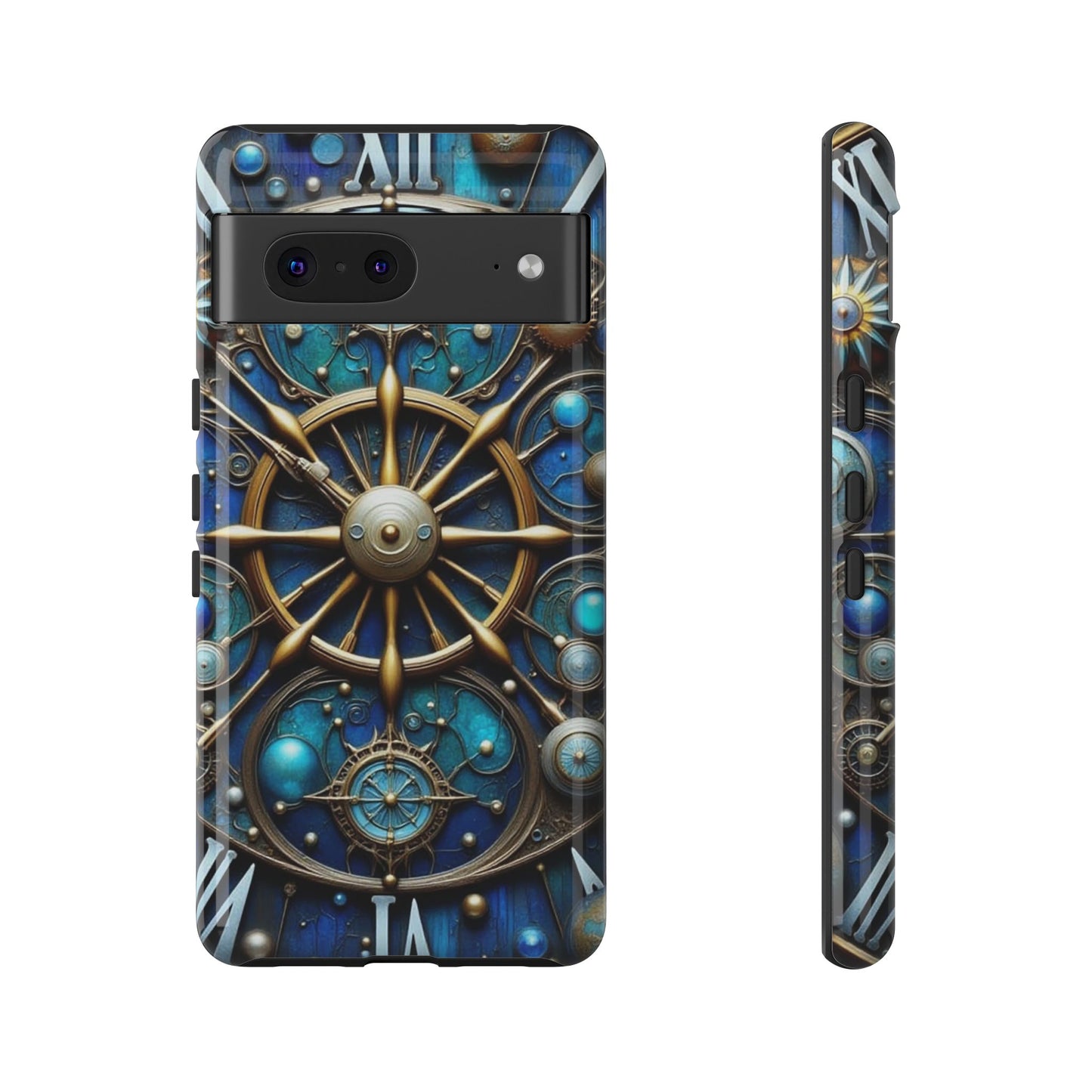 Stylish Phone Cases for Adventurers, Unique Phone Cover, Gift for Friends, Gold and Blue Steampunk Design, Tough Protective Case, Artistic [...]