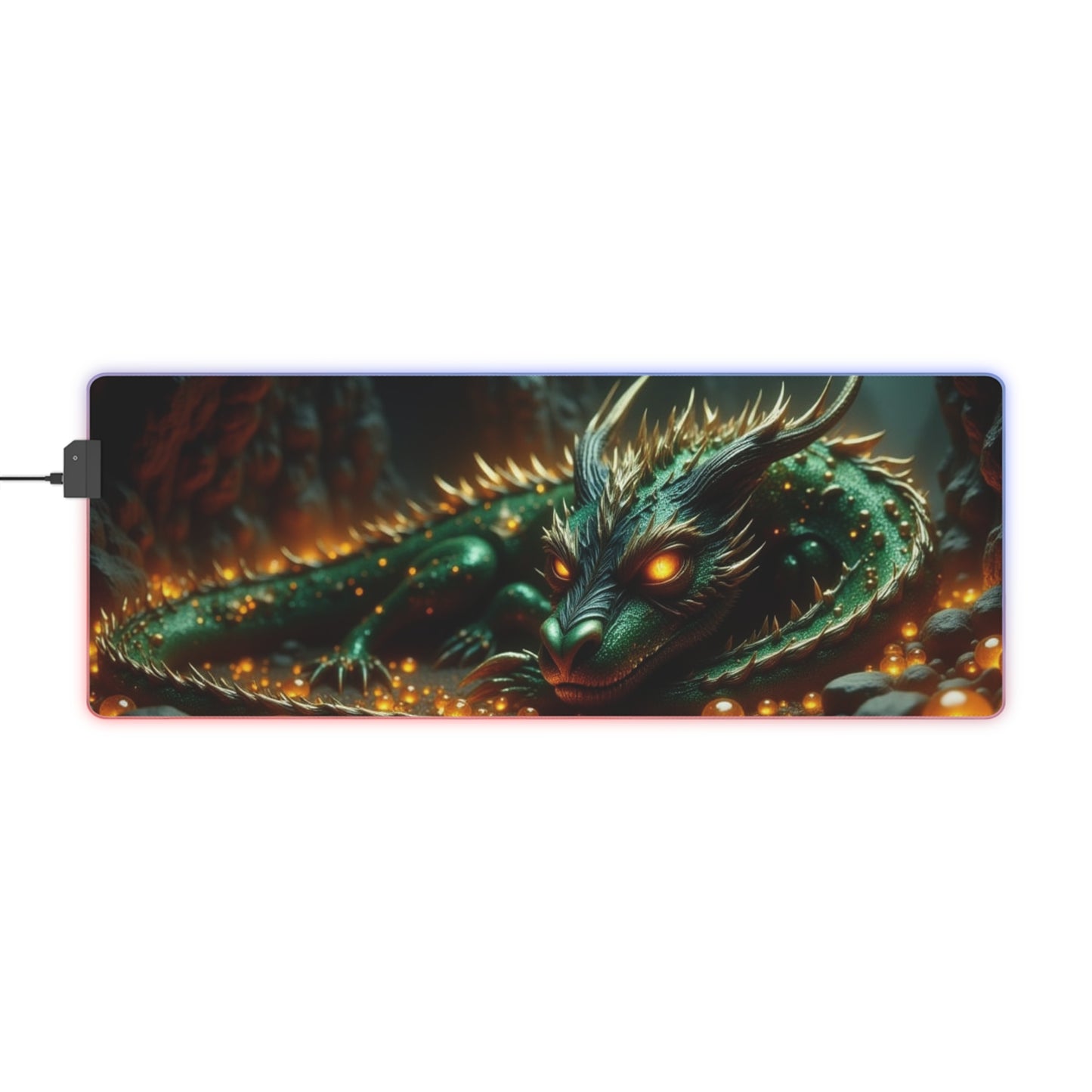 LED Dragon Gaming Mouse Pad, Illuminated Desk Mat, Gamer Accessories, Fantasy Decor, RGB Mouse Pad