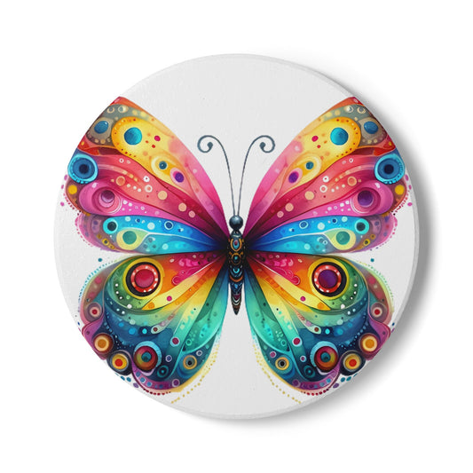 Ceramic Coaster, Rainbow Butterfly