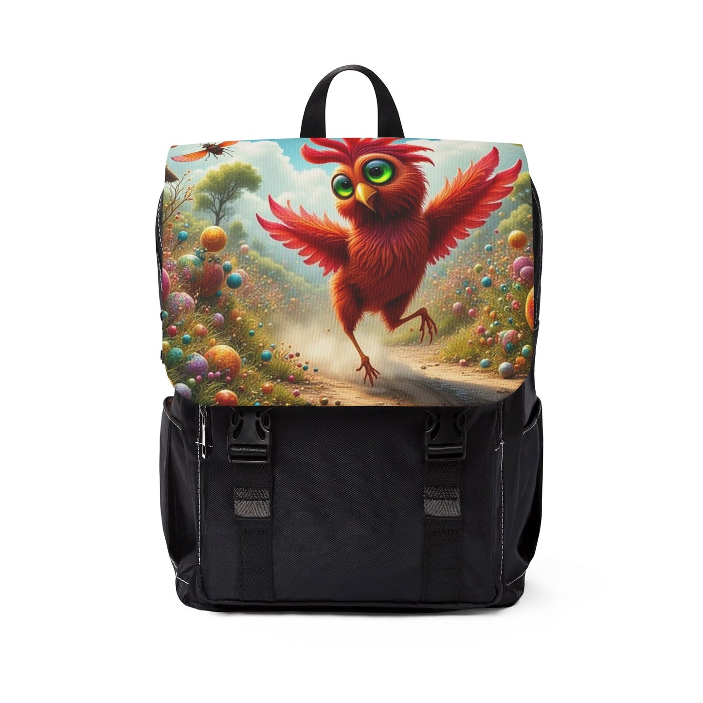 Vibrant Chicken Art Unisex Casual Shoulder Backpack | Colorful Everyday Bag for School, Travel, Gifts, Back to School, Nature Lovers